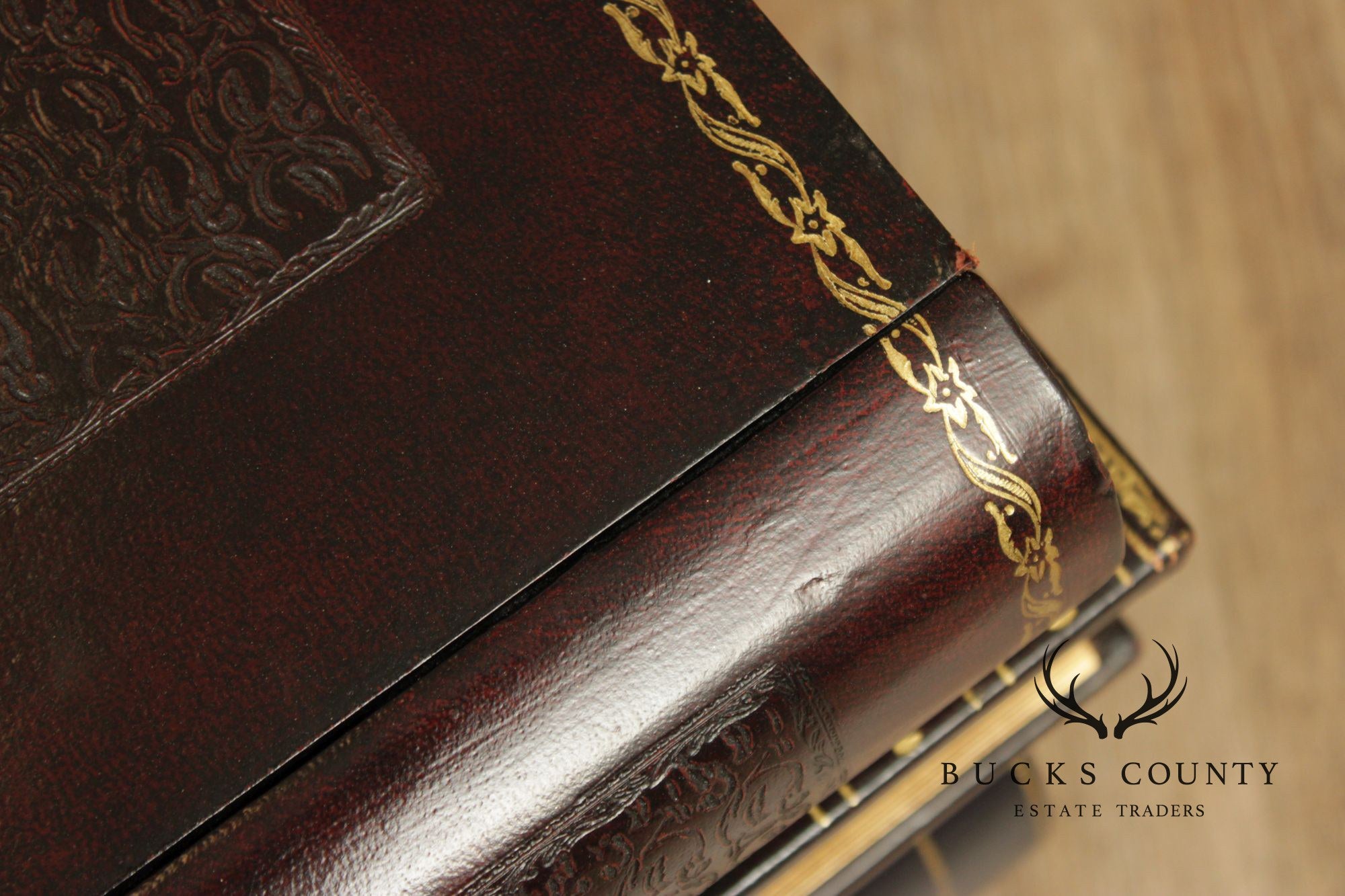 Maitland Smith Handmade Stacked Leather Book Form Coffee Table With Pull-Out Drawers