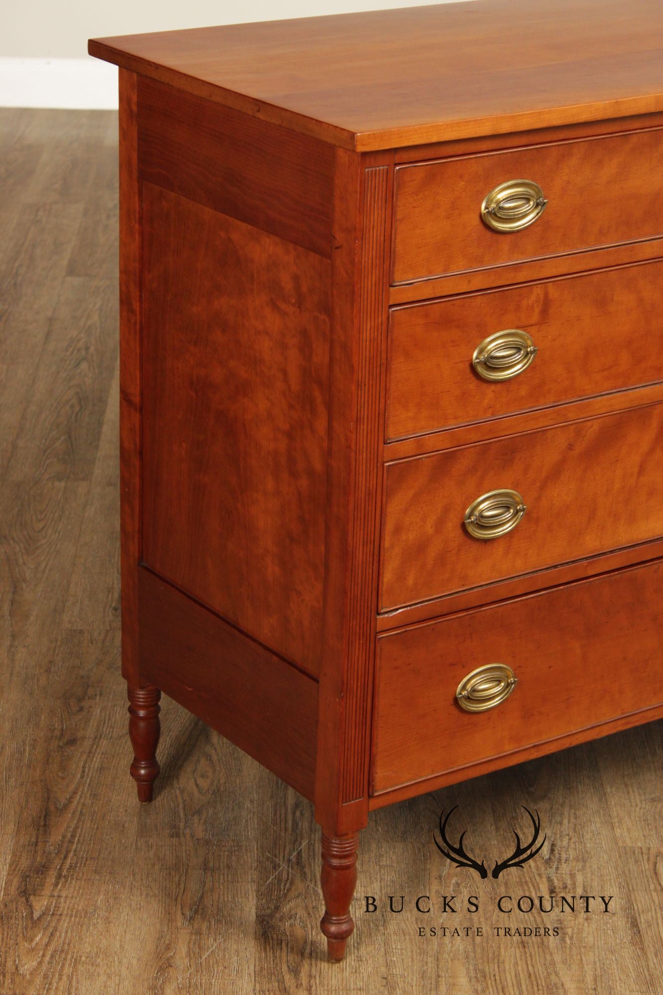 Antique American Federal Period Cherry Four Drawer Chest or Bureau
