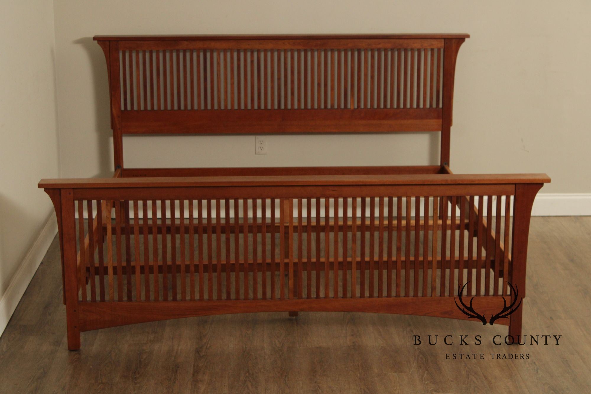 Stickley Mission Collection Cherry King Spindle Bed