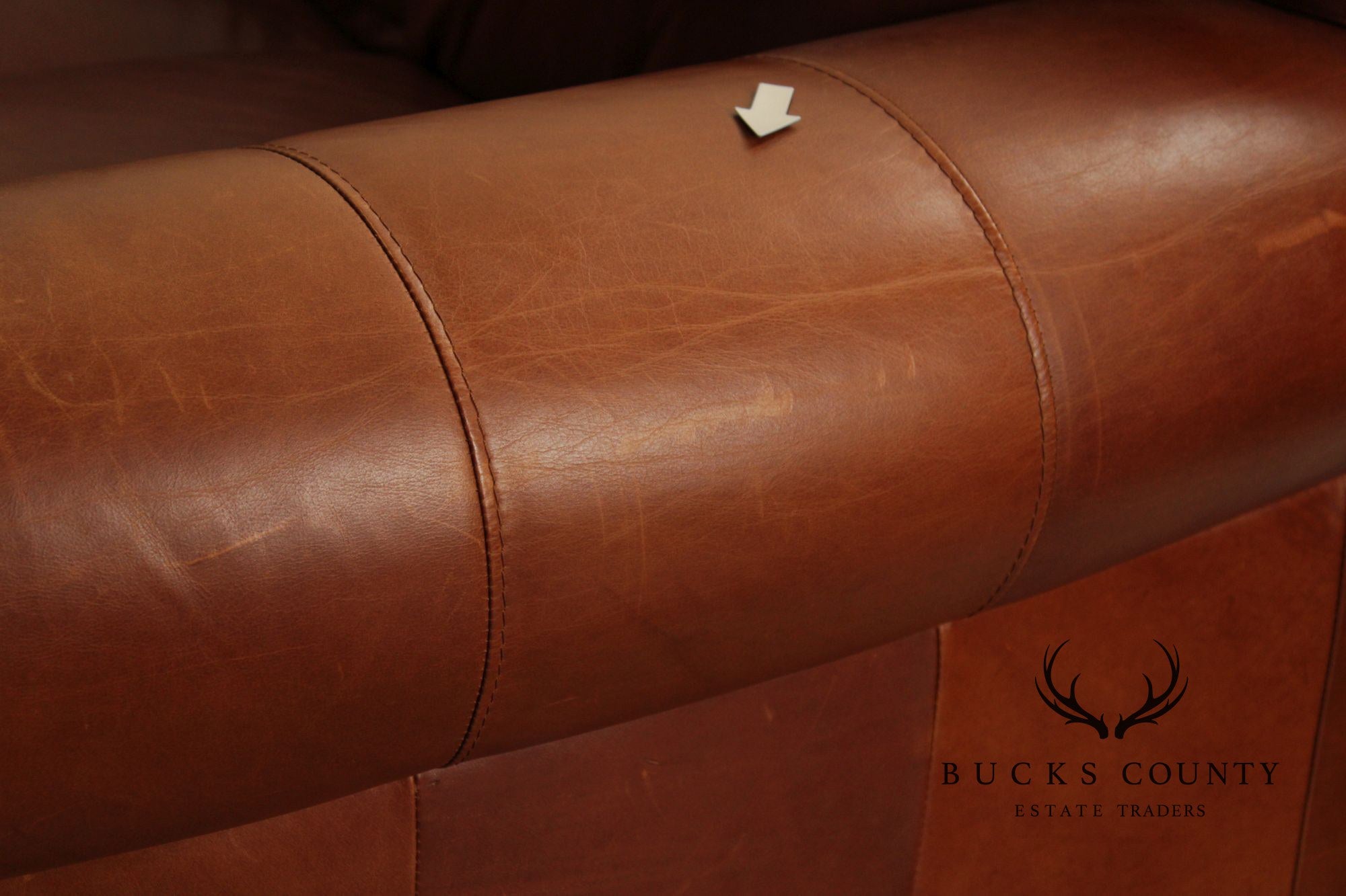 Natuzzi Brown Leather Three-PIece Sectional Sofa with Ottoman