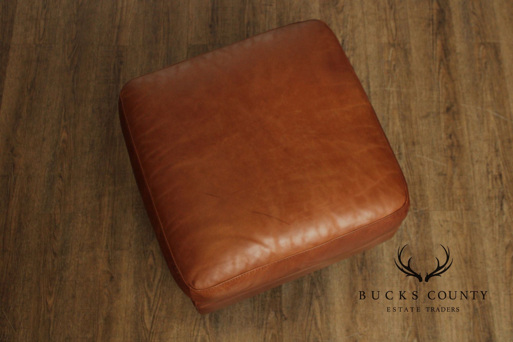 Natuzzi Brown Leather Three-PIece Sectional Sofa with Ottoman