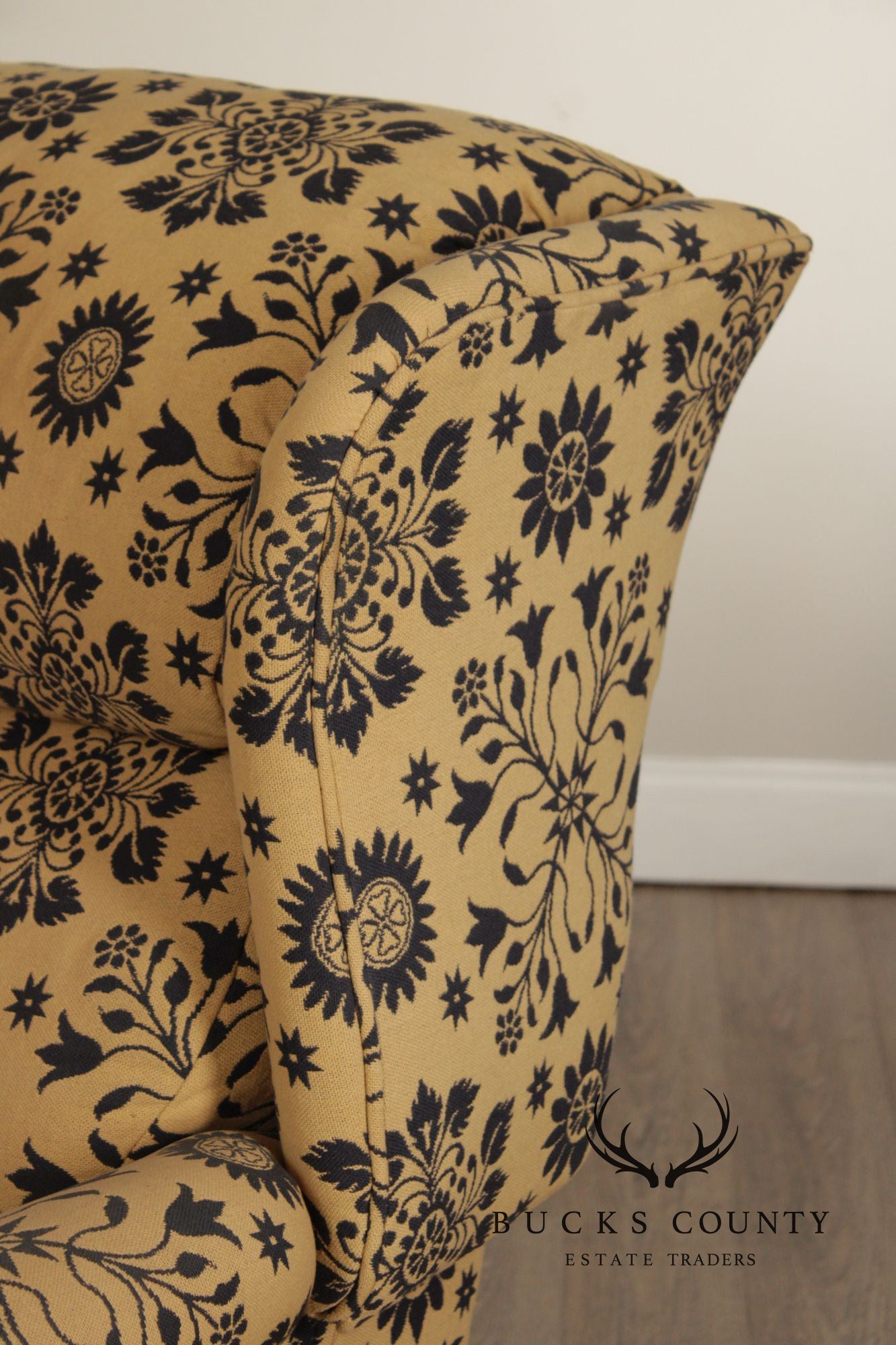 Floral Upholstered Wingback Recliner Chair