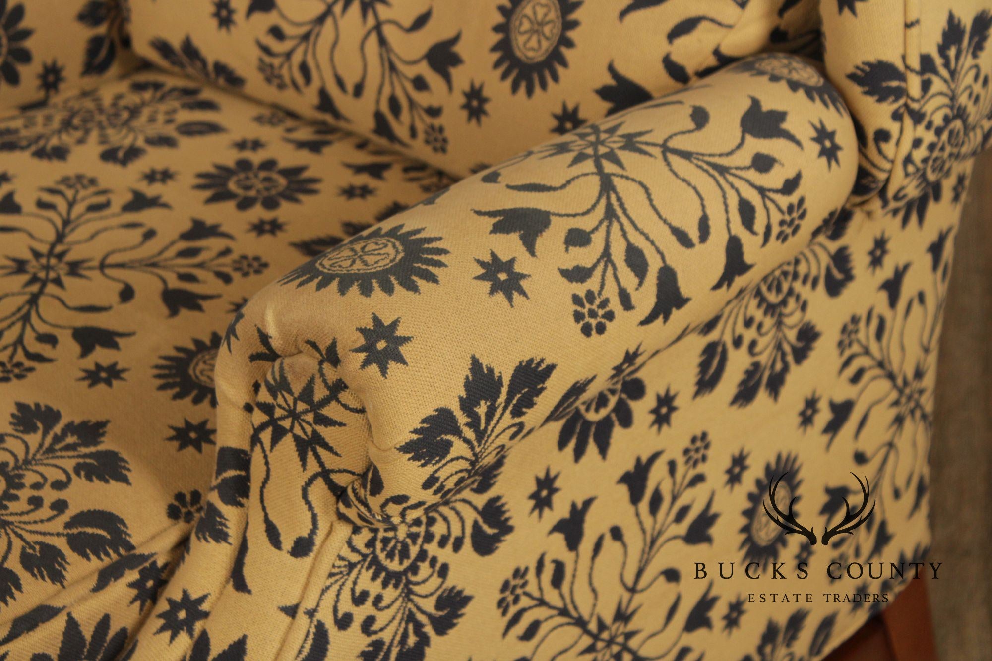 Floral Upholstered Wingback Recliner Chair