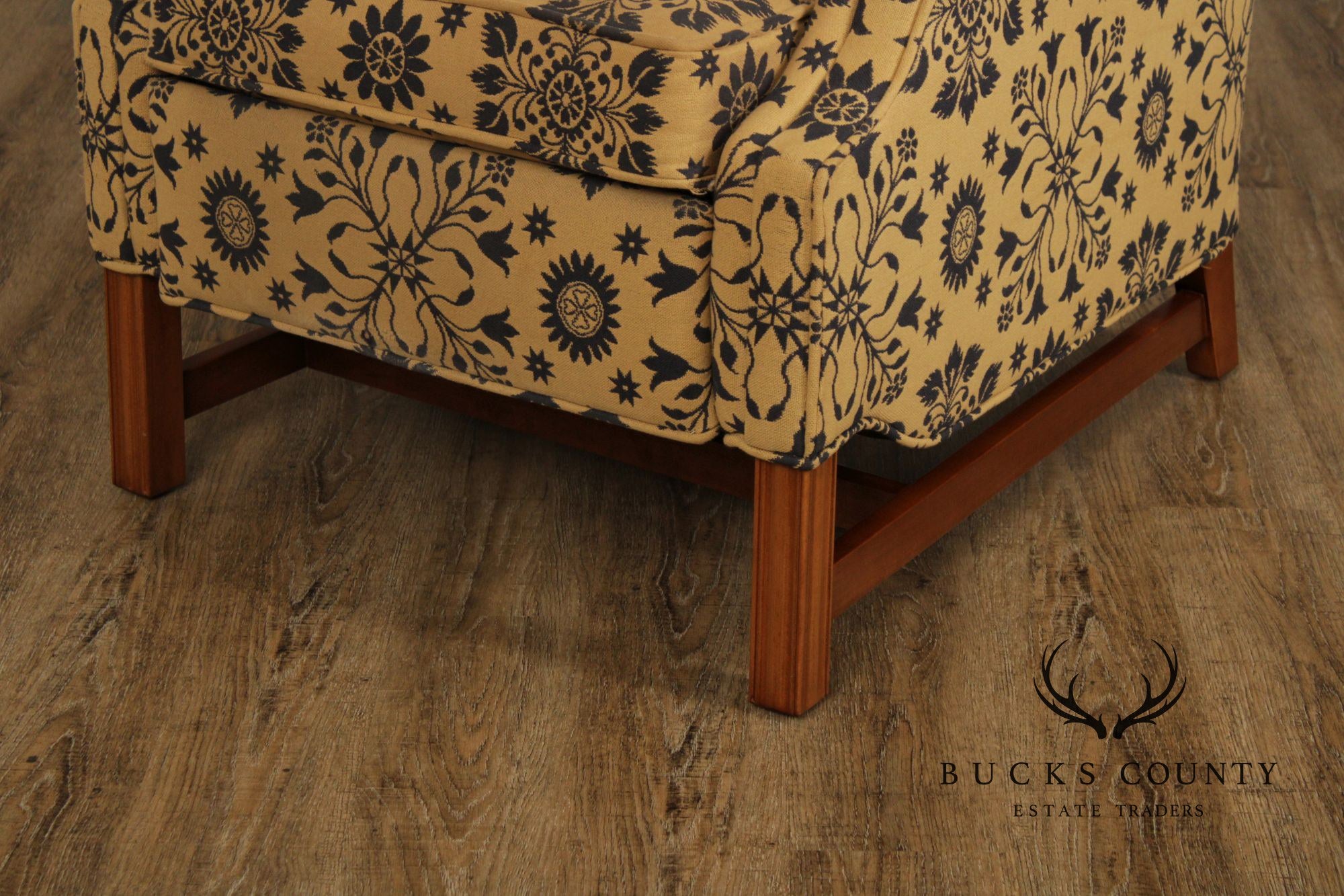 Floral Upholstered Wingback Recliner Chair