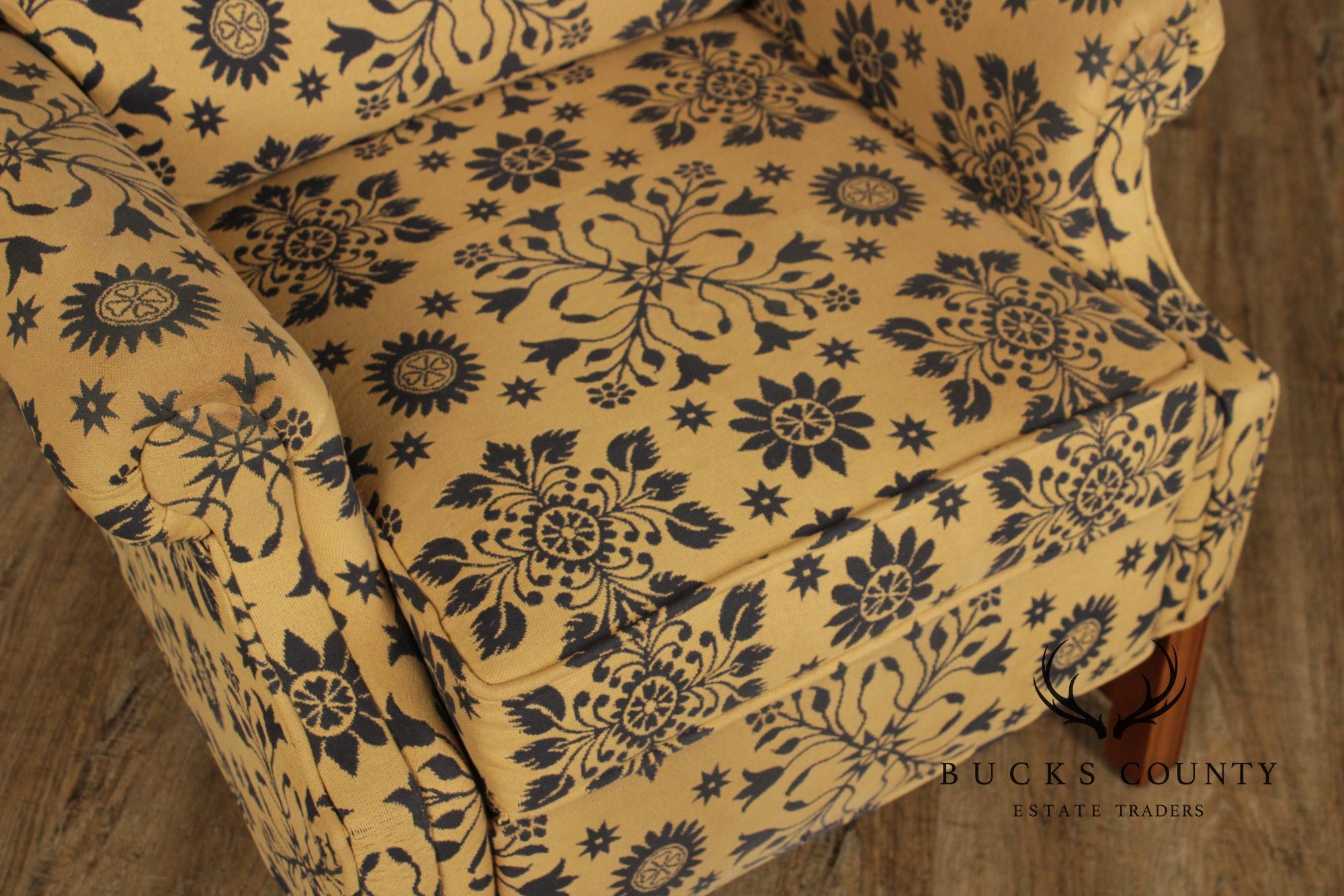 Floral Upholstered Wingback Recliner Chair