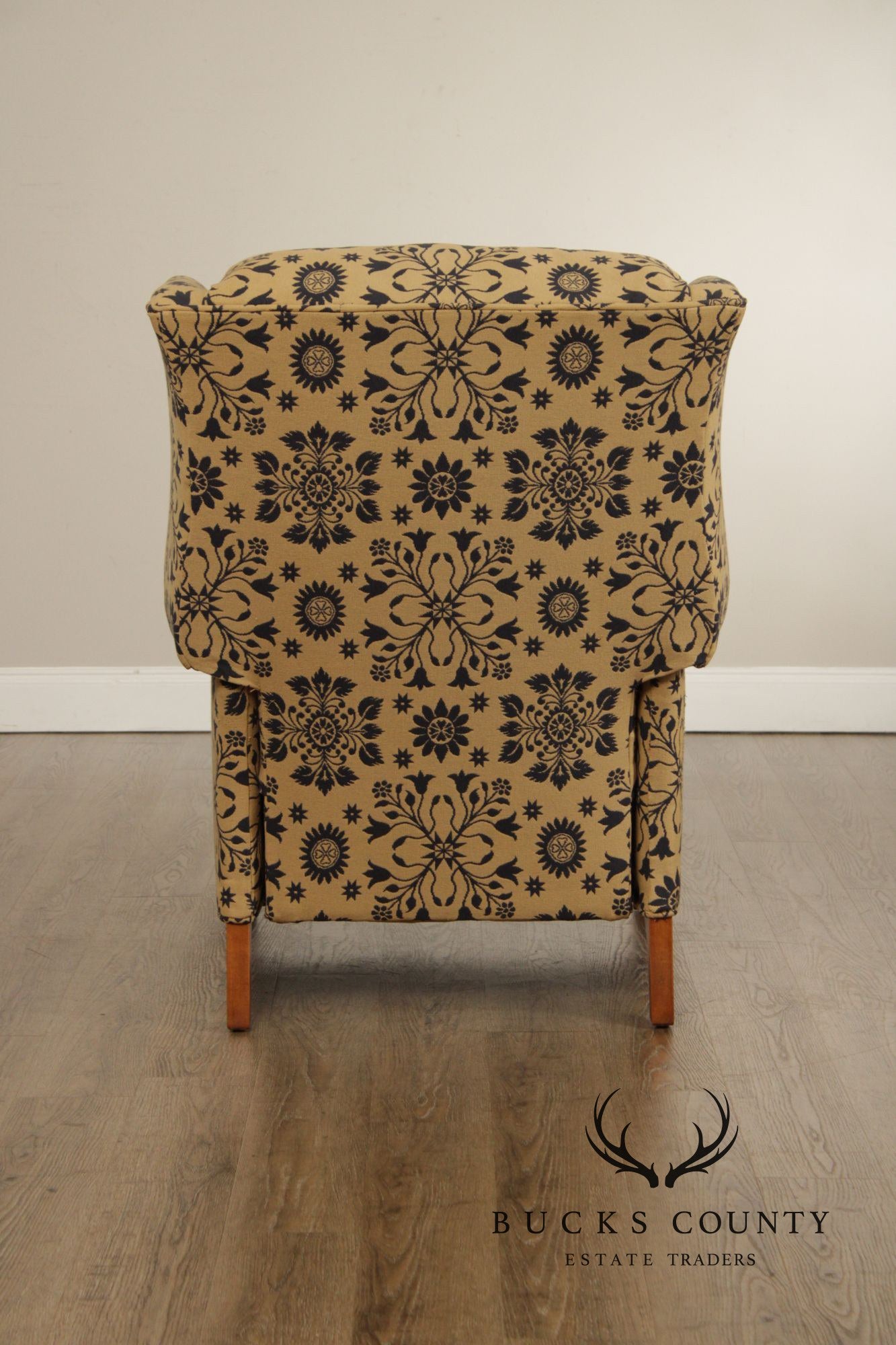 Floral Upholstered Wingback Recliner Chair