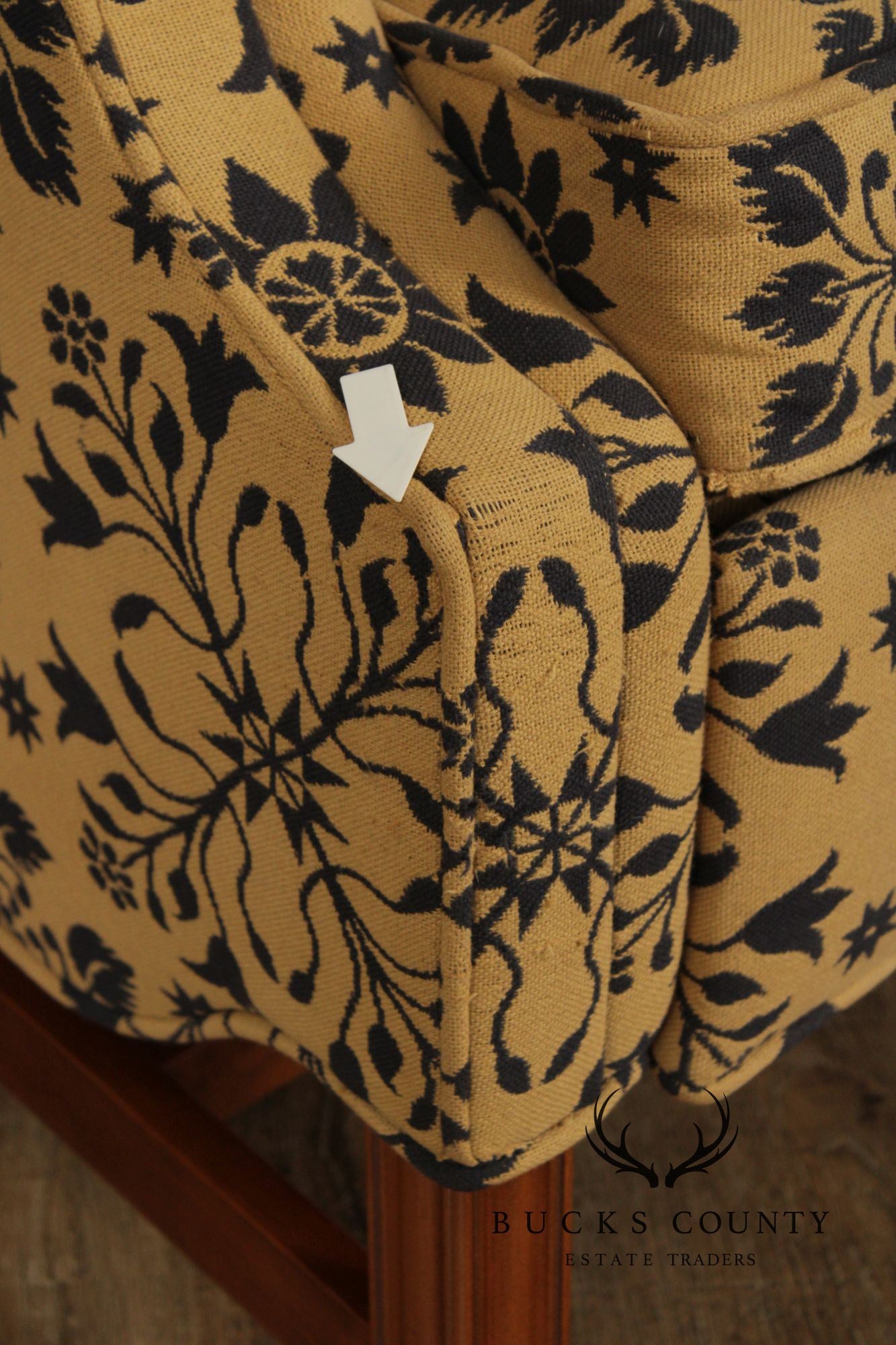 Floral Upholstered Wingback Recliner Chair