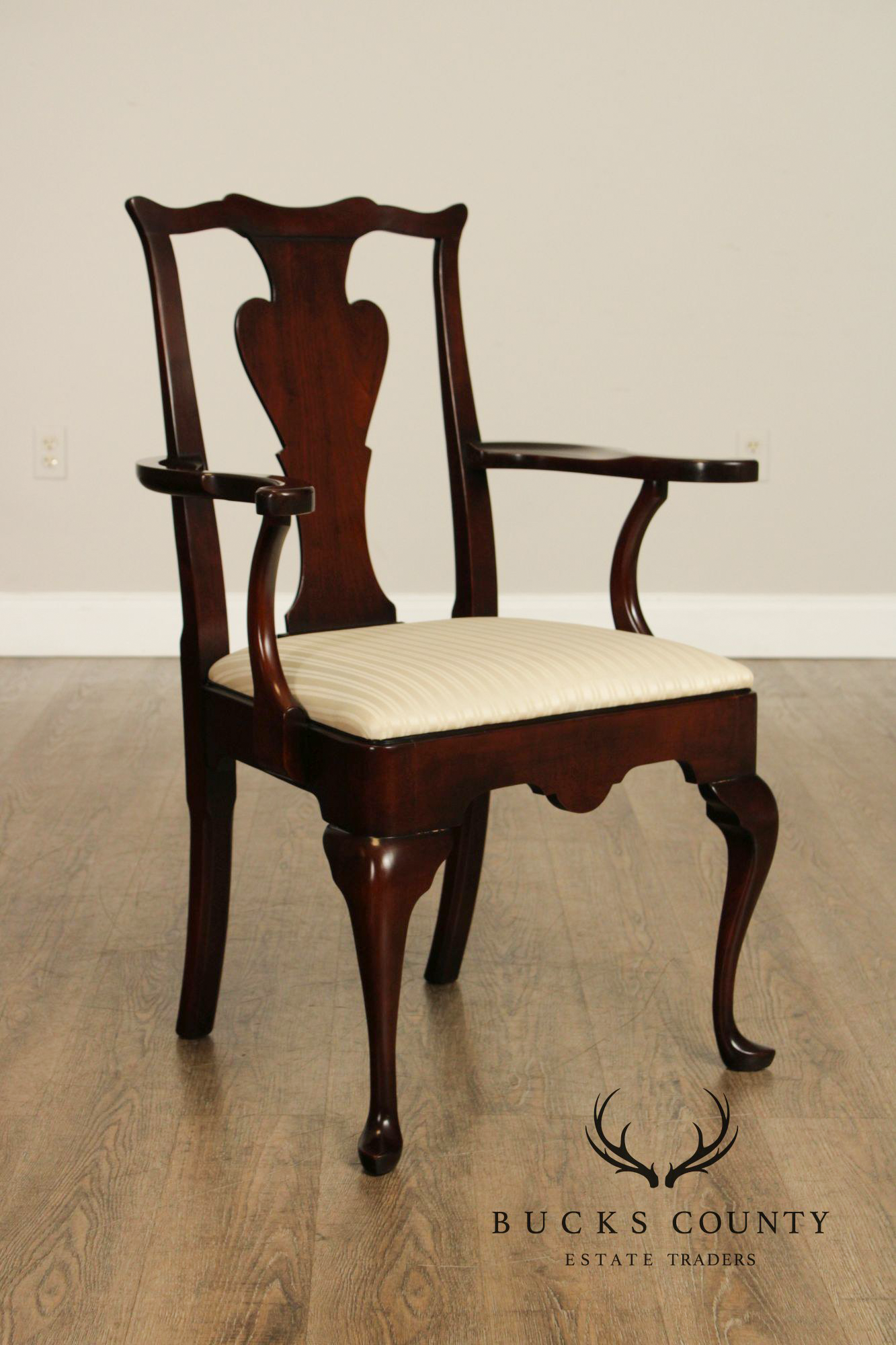 Statton Queen Anne Style Set Of Six Cherry Dining Chairs