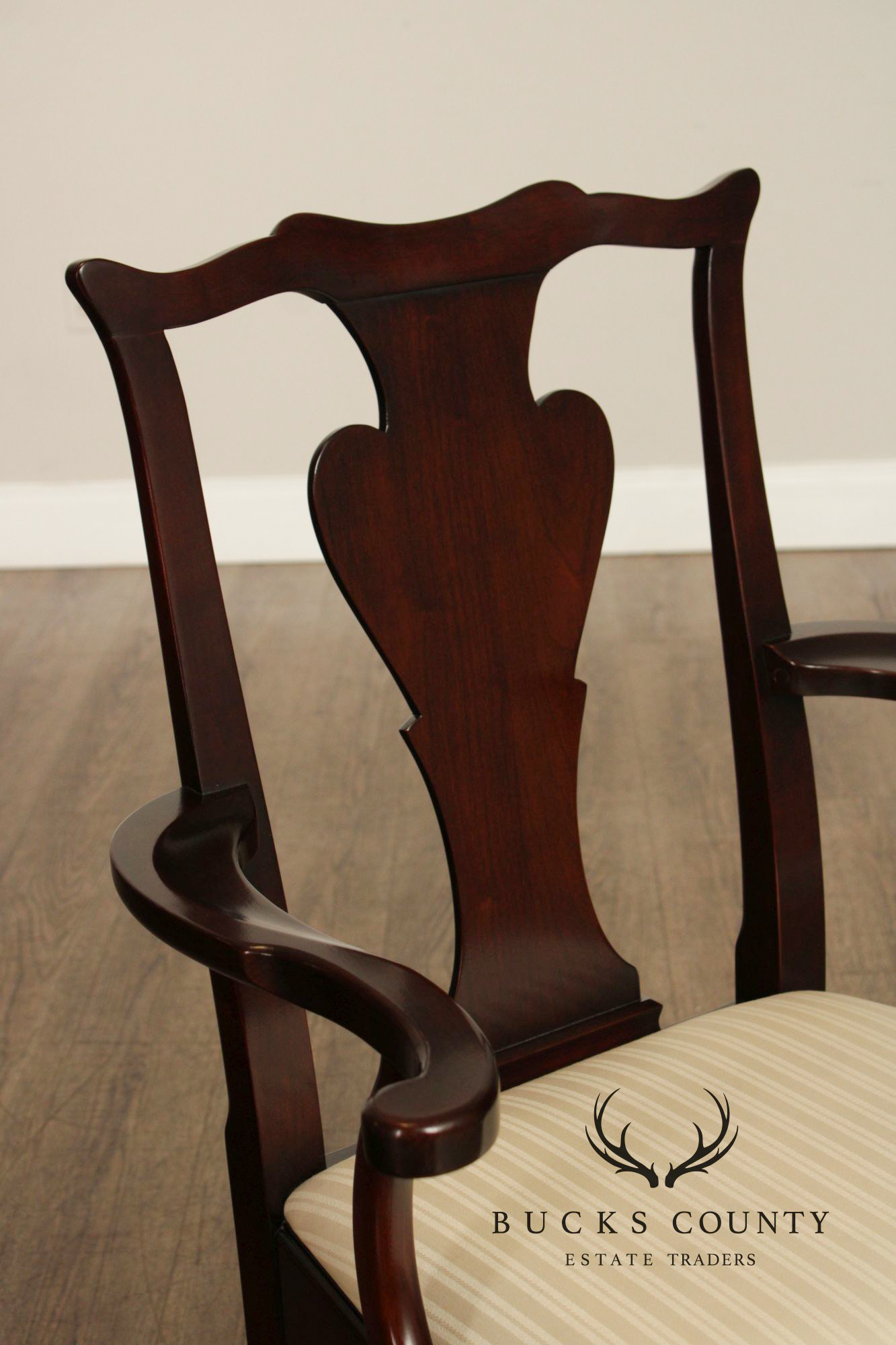 Statton Queen Anne Style Set Of Six Cherry Dining Chairs