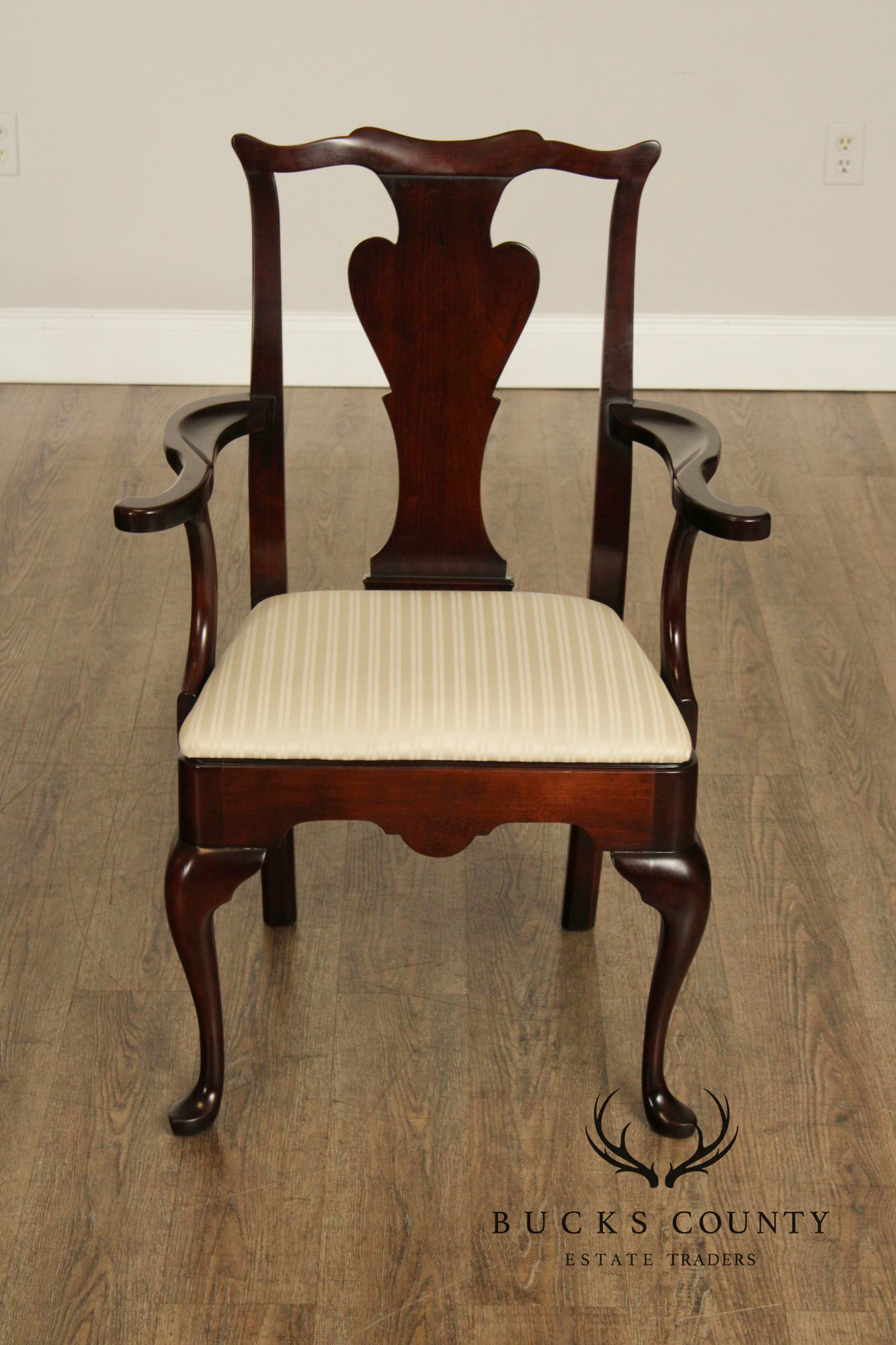 Statton Queen Anne Style Set Of Six Cherry Dining Chairs