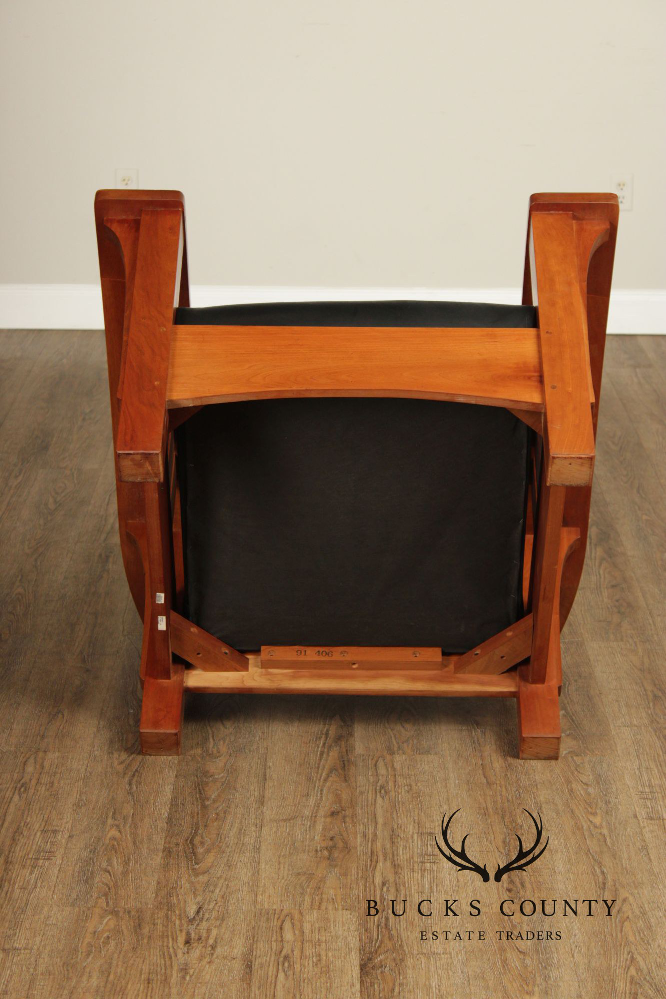 Stickley Mission Collection Cherry And Leather Bow Arm Morris Chair