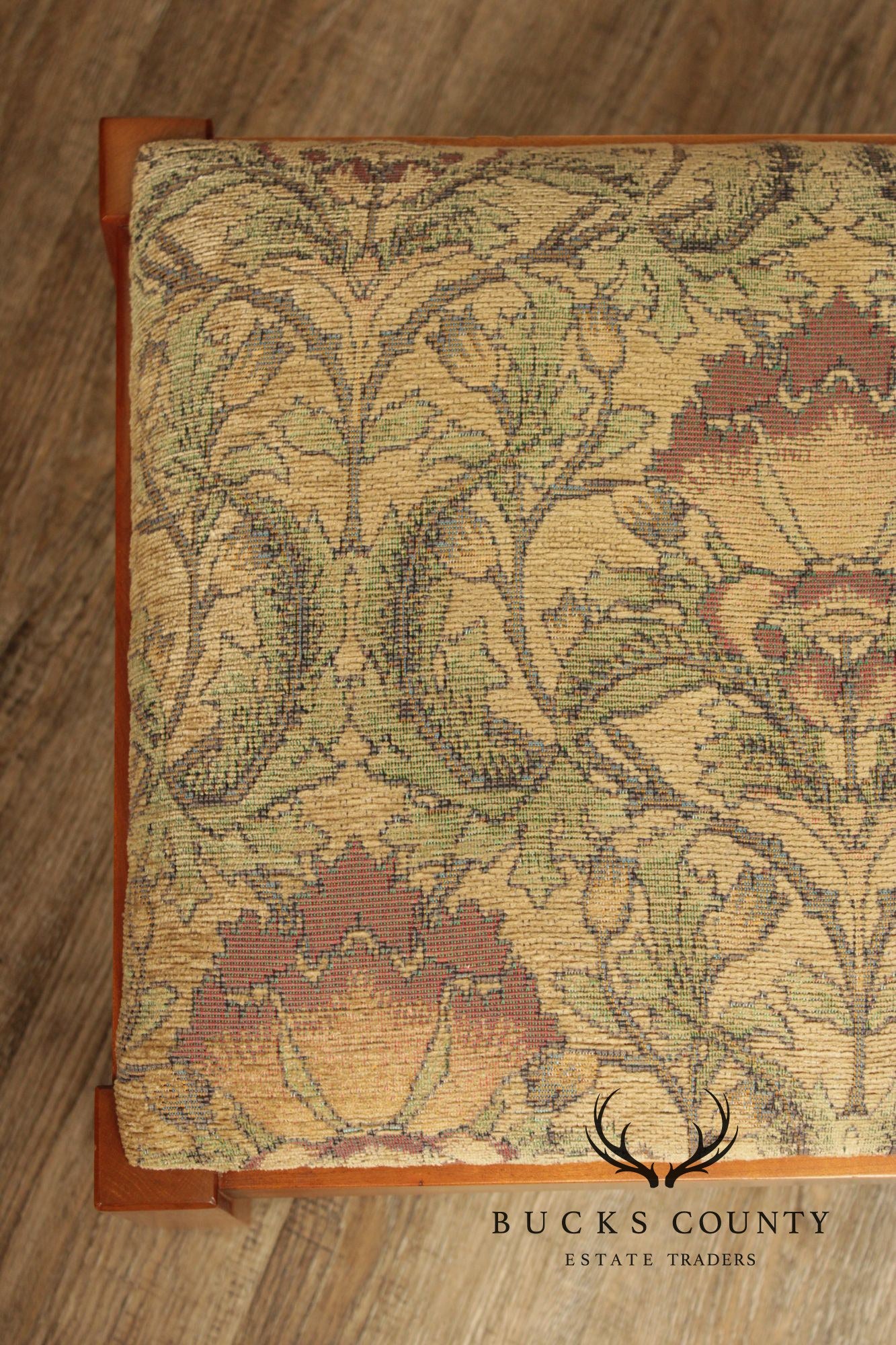Stickley Mission Collection Cherry Footstool Ottoman With Arts & Crafts Upholstery