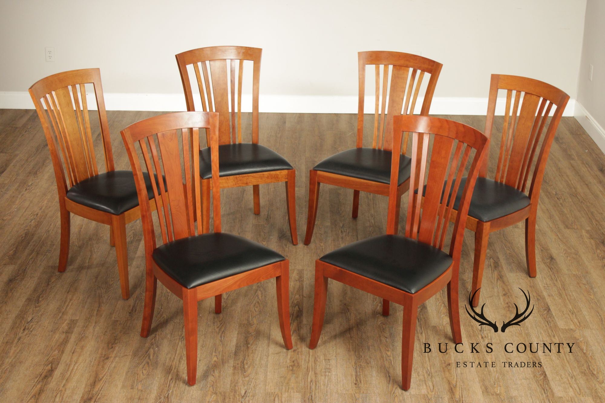 Stickley Metropolitan Collection Set of Six Cherry Side Chairs