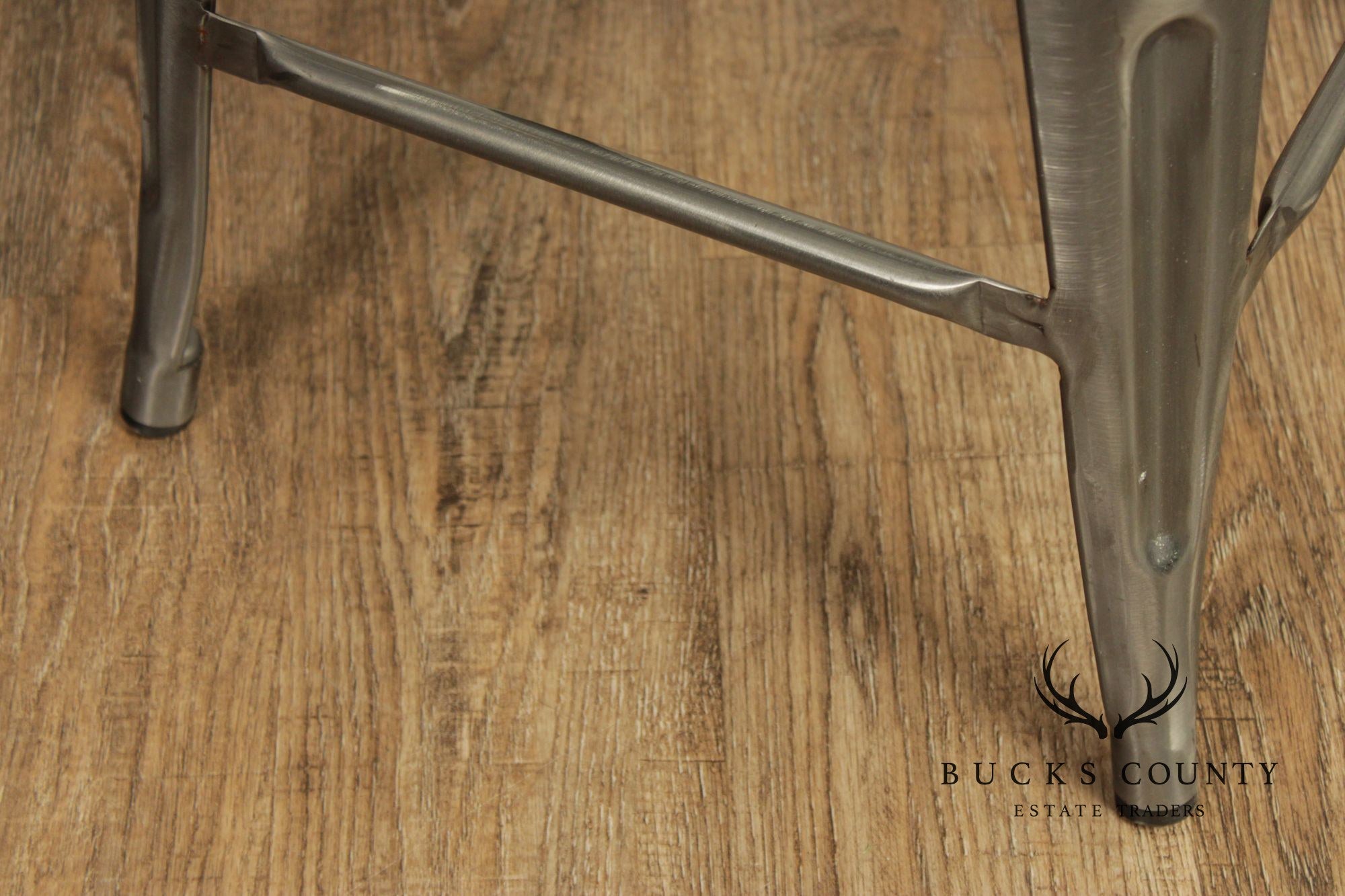 Industrial Style Metal And Wood Set Of Four Counter Stools