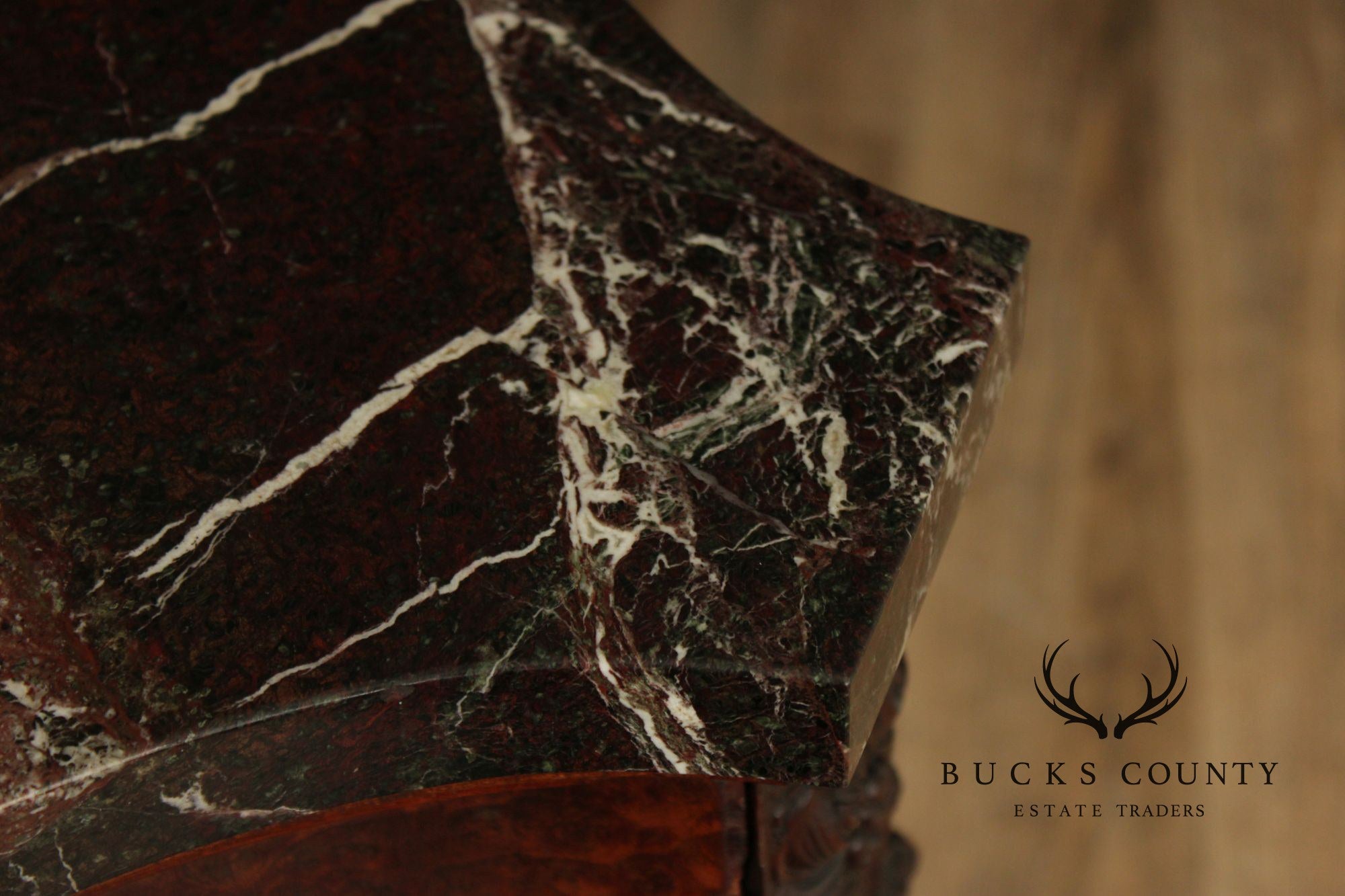 Irish Georgian Style Carved Mahogany Marble Top Sideboard