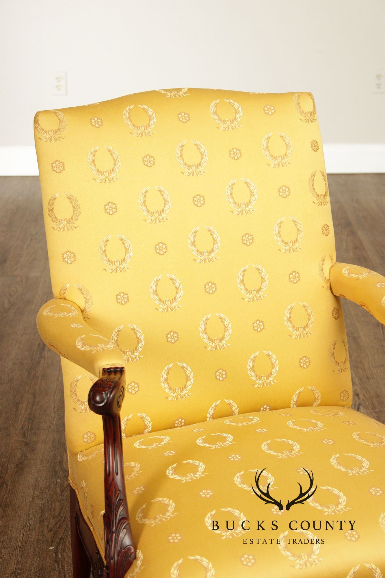 George II Style Carved Mahogany Library Armchair