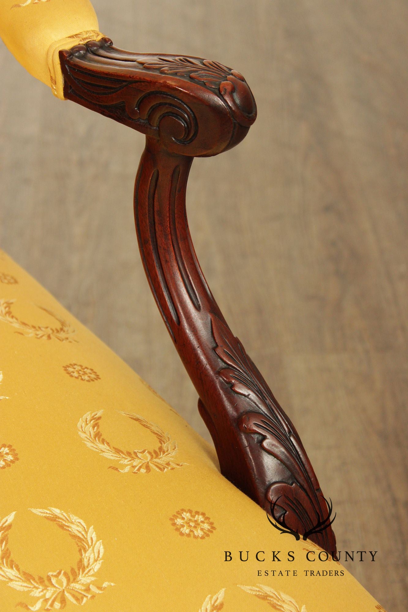 George II Style Carved Mahogany Library Armchair