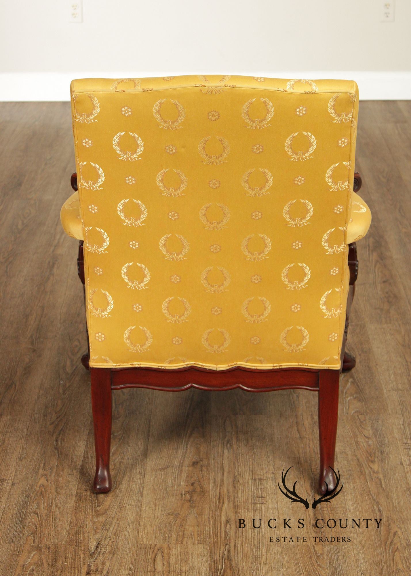 George II Style Carved Mahogany Library Armchair