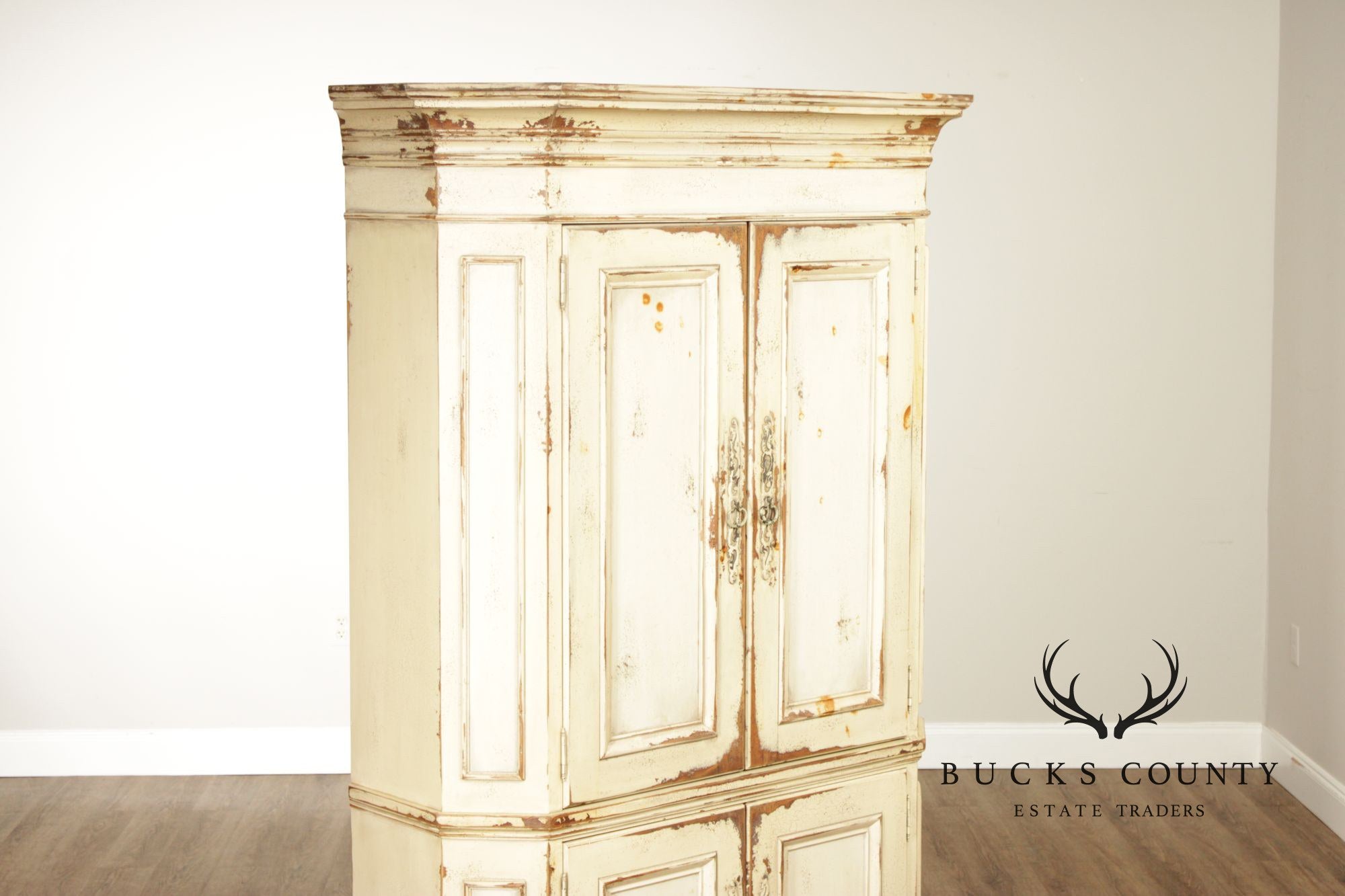 Habersham Distress Painted Corner Cupboard