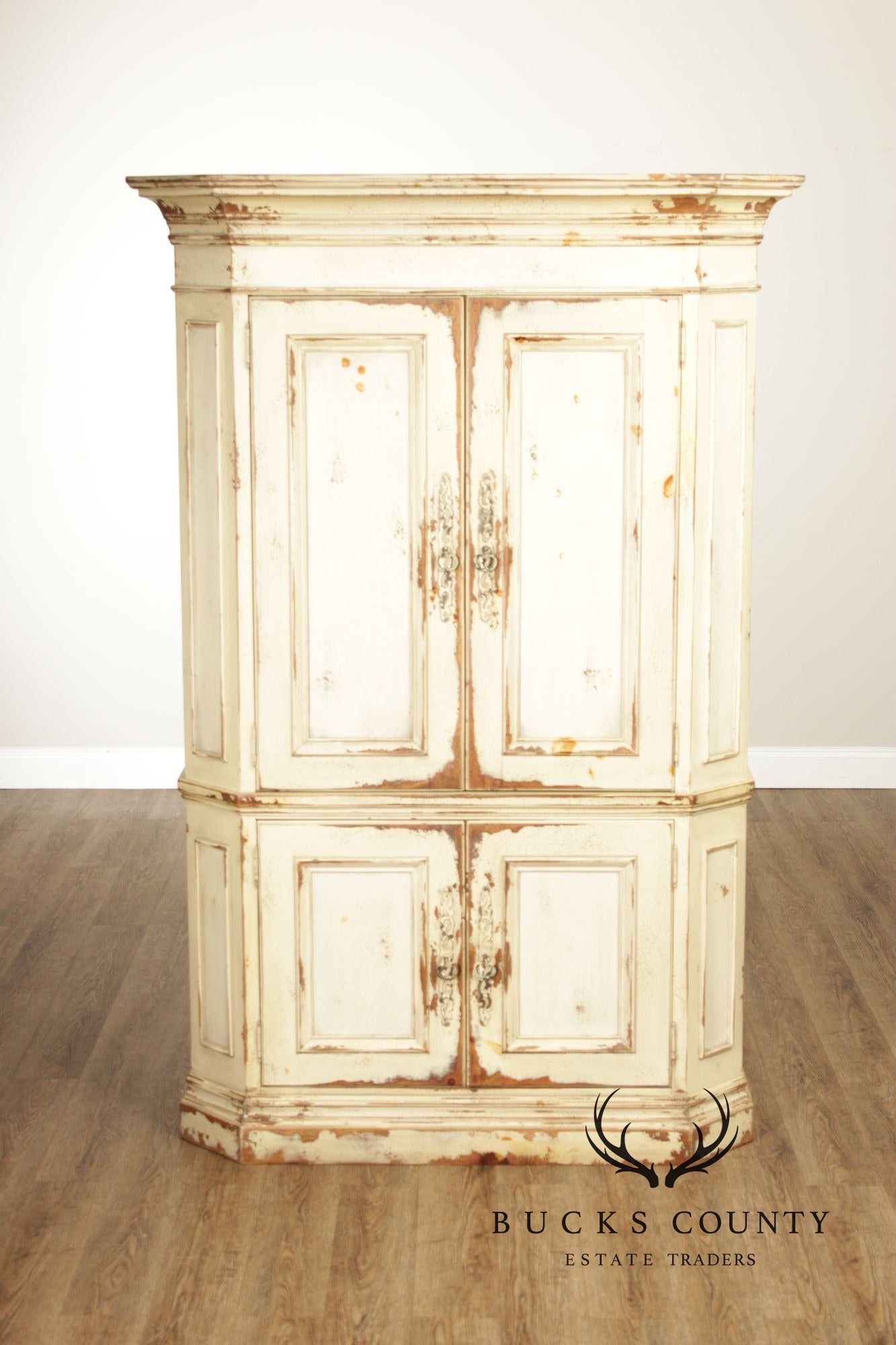 Habersham Distress Painted Corner Cupboard