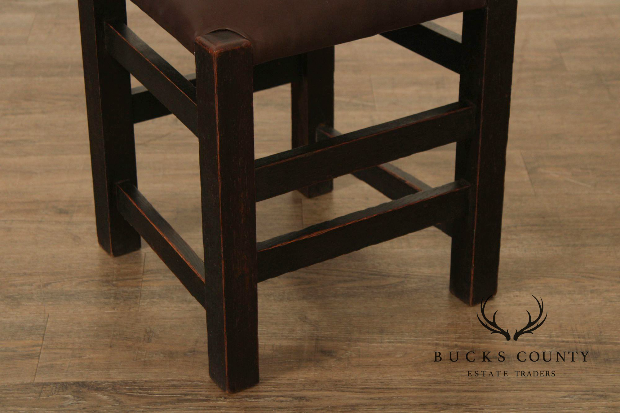Joseph McHugh Antique Mission Oak Ladder Back Side Chair