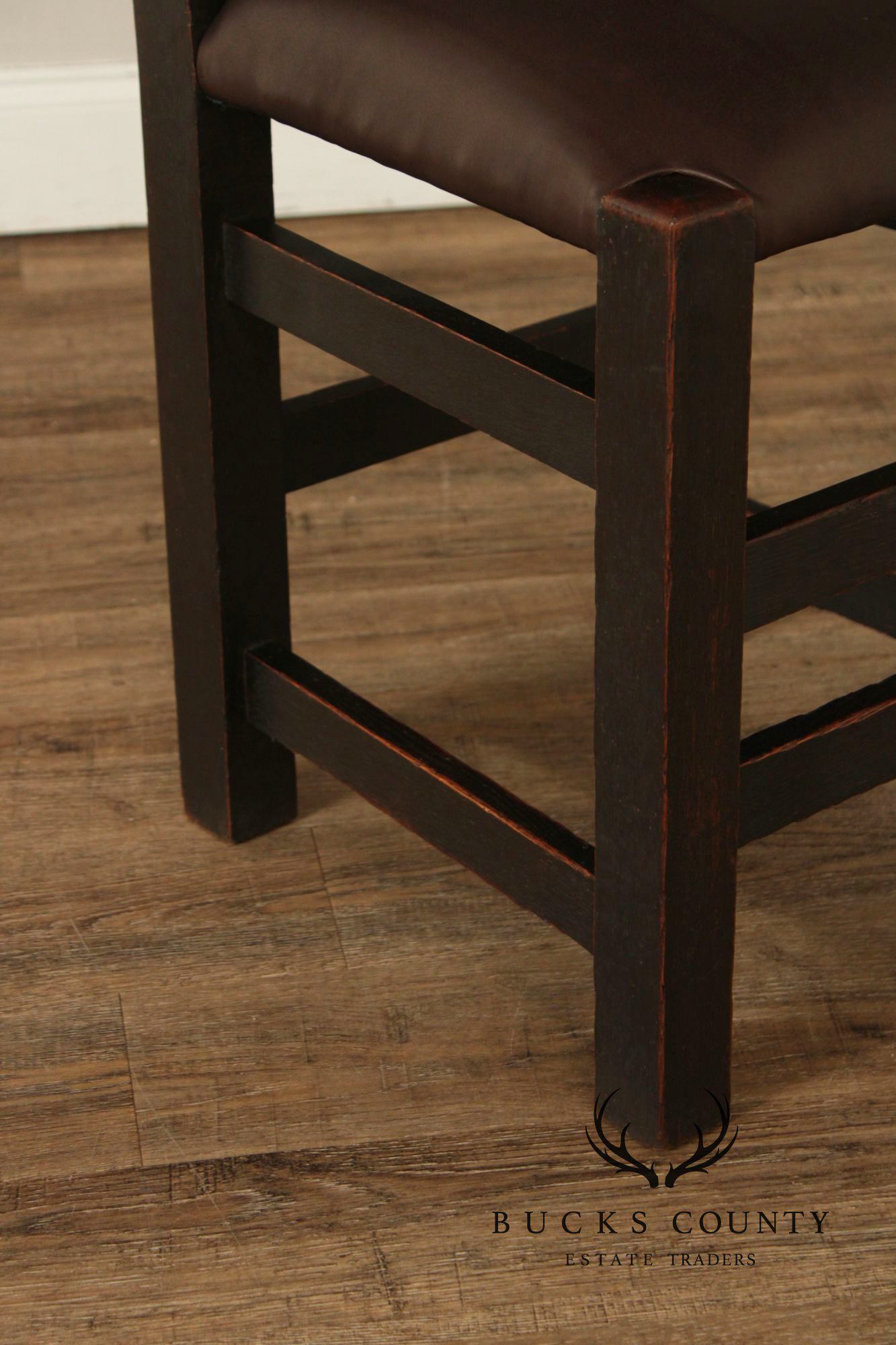 Joseph McHugh Antique Mission Oak Ladder Back Side Chair