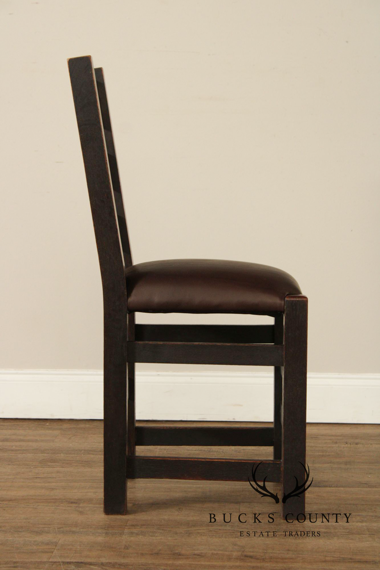 Joseph McHugh Antique Mission Oak Ladder Back Side Chair