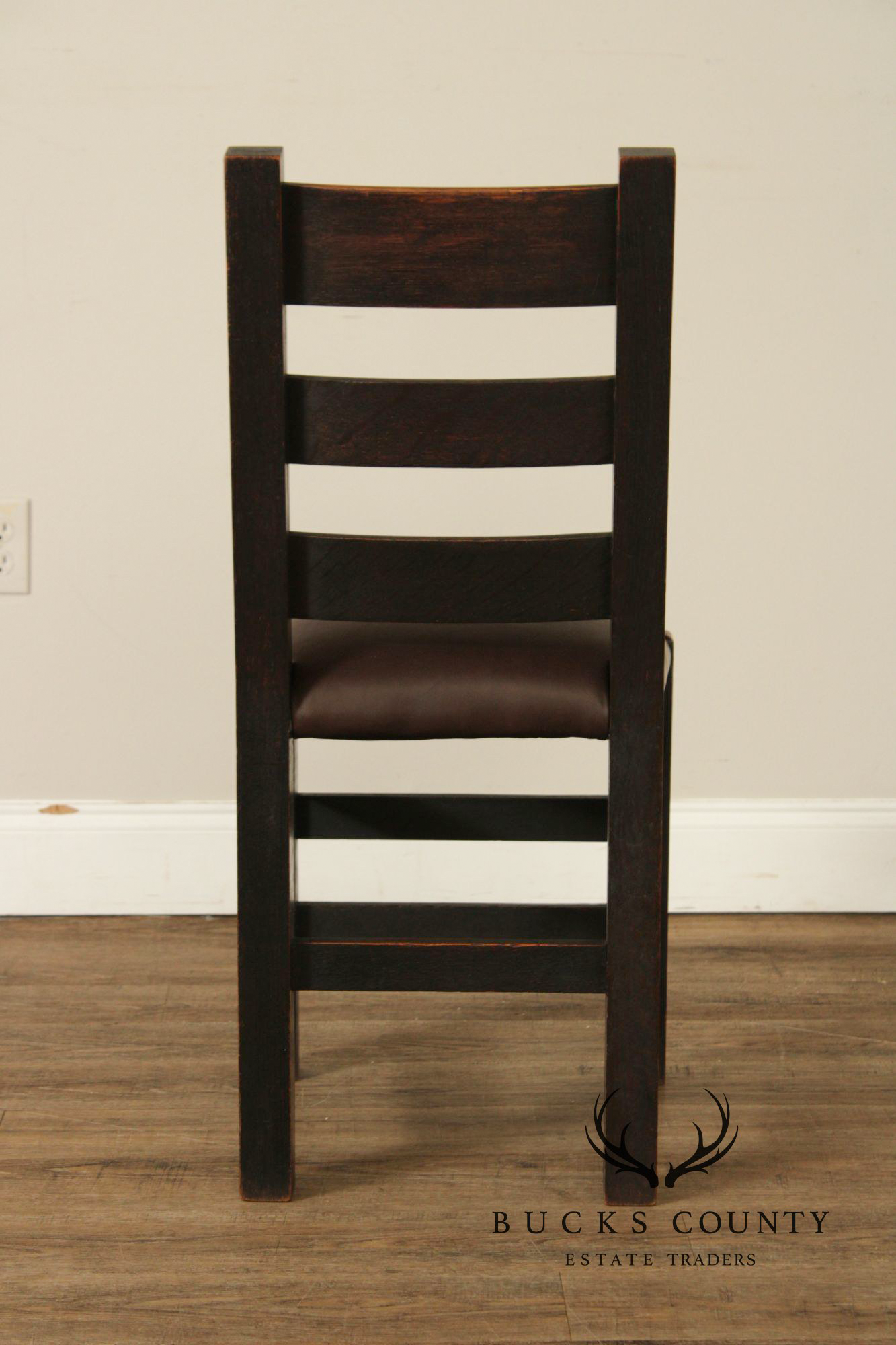 Joseph McHugh Antique Mission Oak Ladder Back Side Chair