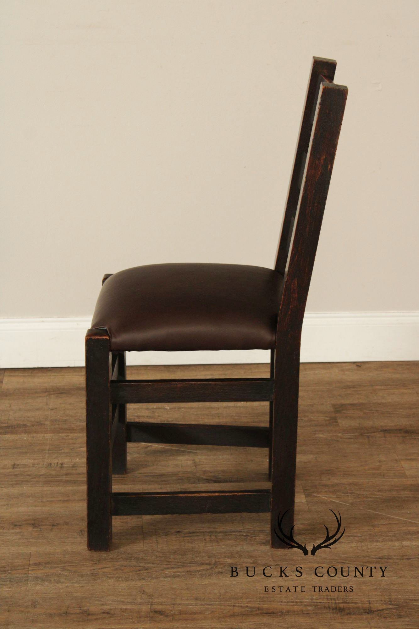 Joseph McHugh Antique Mission Oak Ladder Back Side Chair