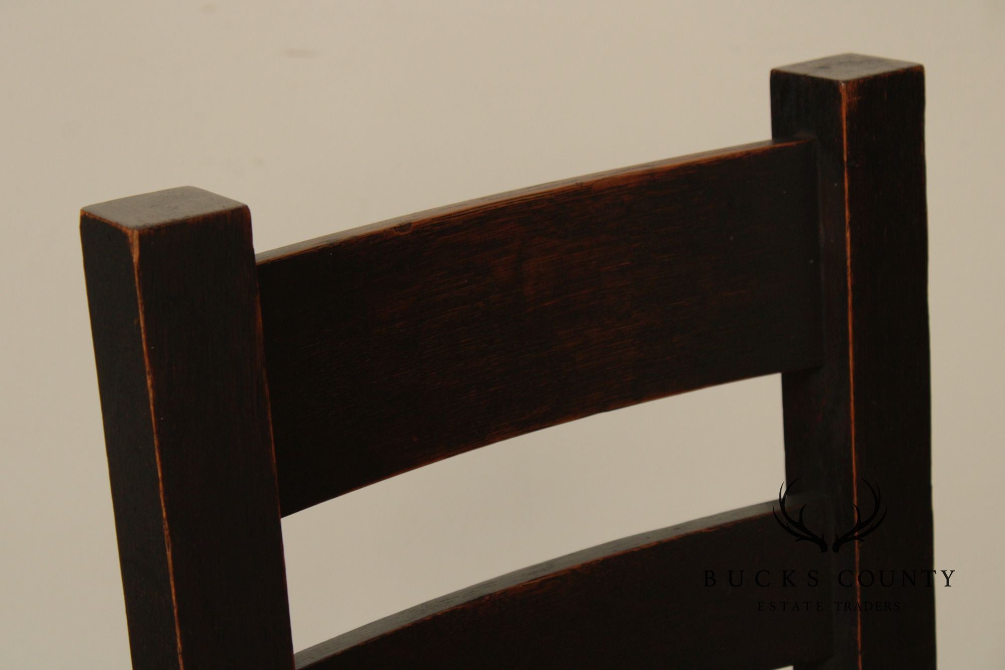 Joseph McHugh Antique Mission Oak Ladder Back Side Chair