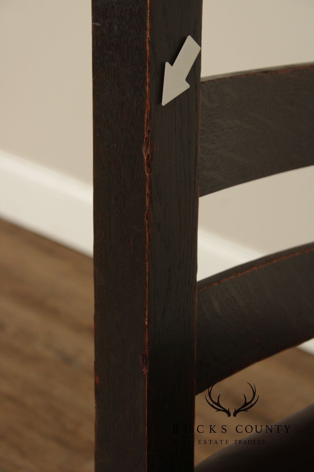 Joseph McHugh Antique Mission Oak Ladder Back Side Chair
