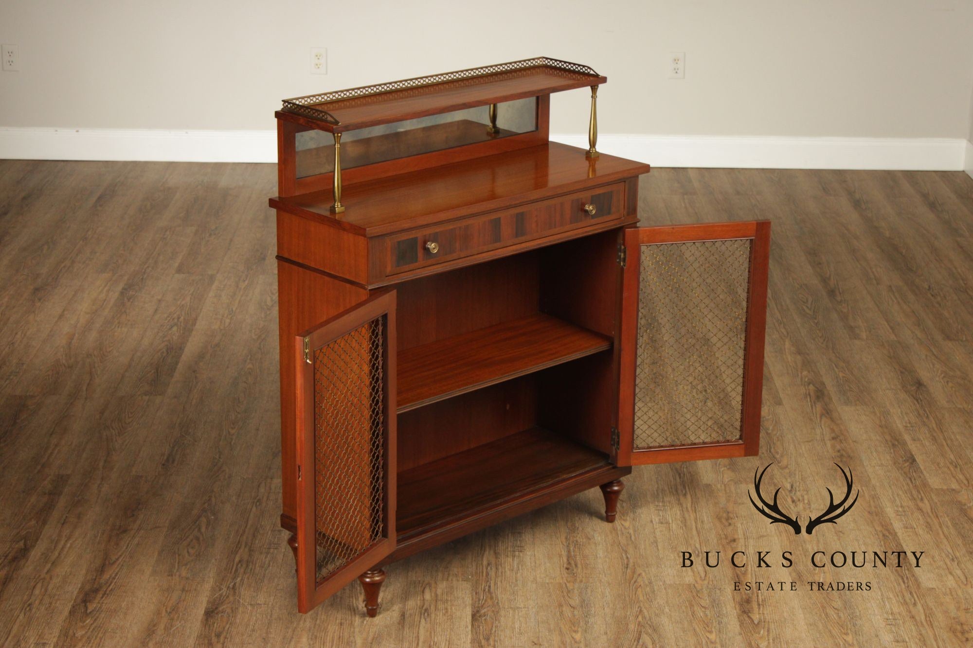 Regency Style Mahogany Chiffonier Bar Cabinet