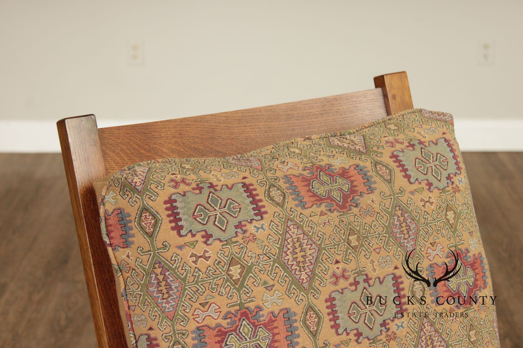 Stickley Mission Oak Collection Bow Arm Morris Chair and Ottoman