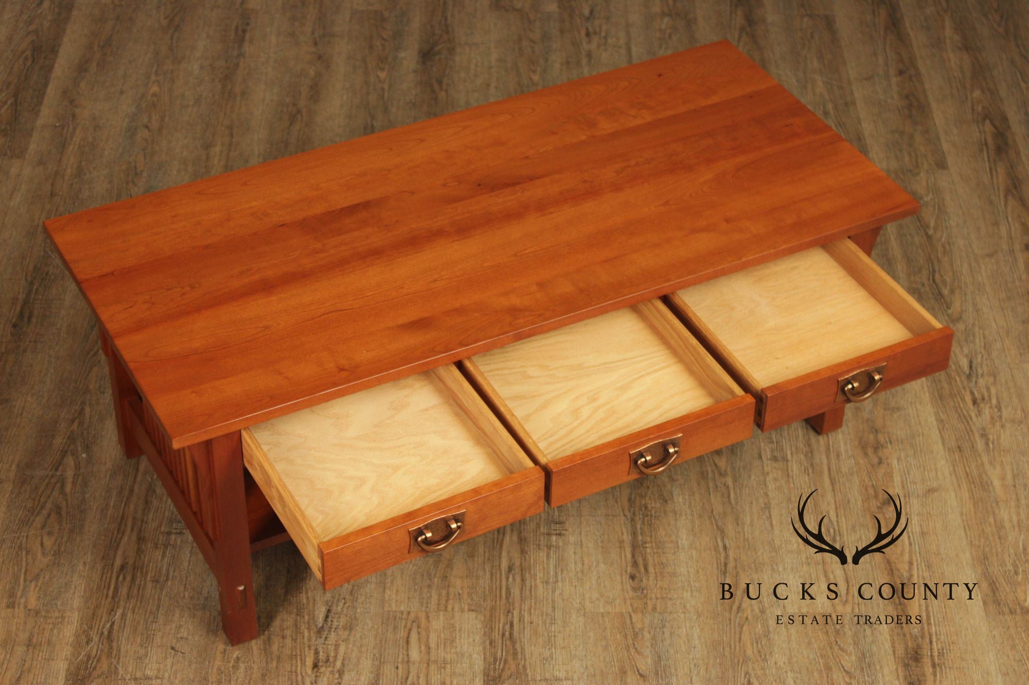 Stickley Mission Collection Cherry Coffee Table With Drawers