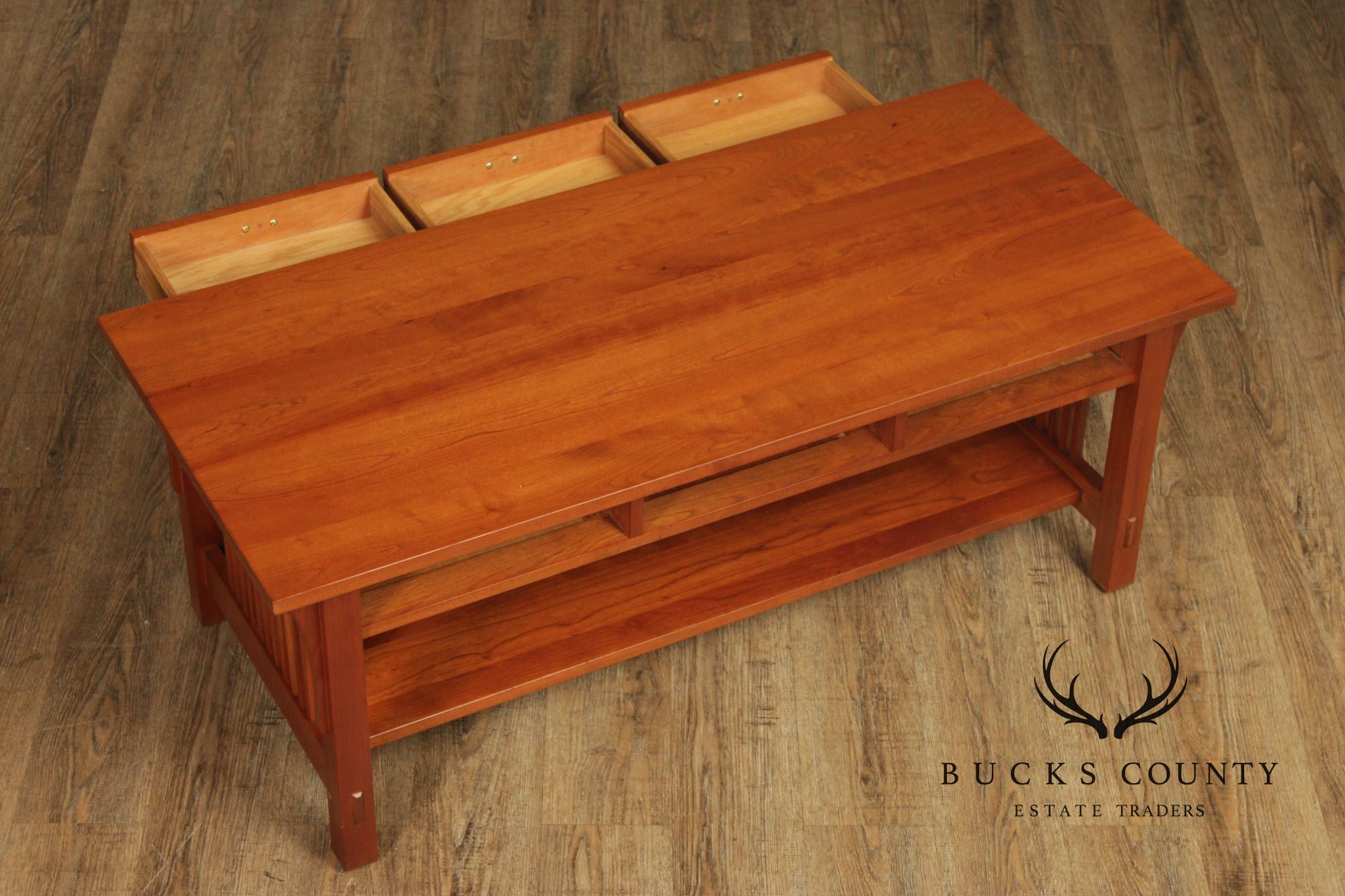 Stickley Mission Collection Cherry Coffee Table With Drawers