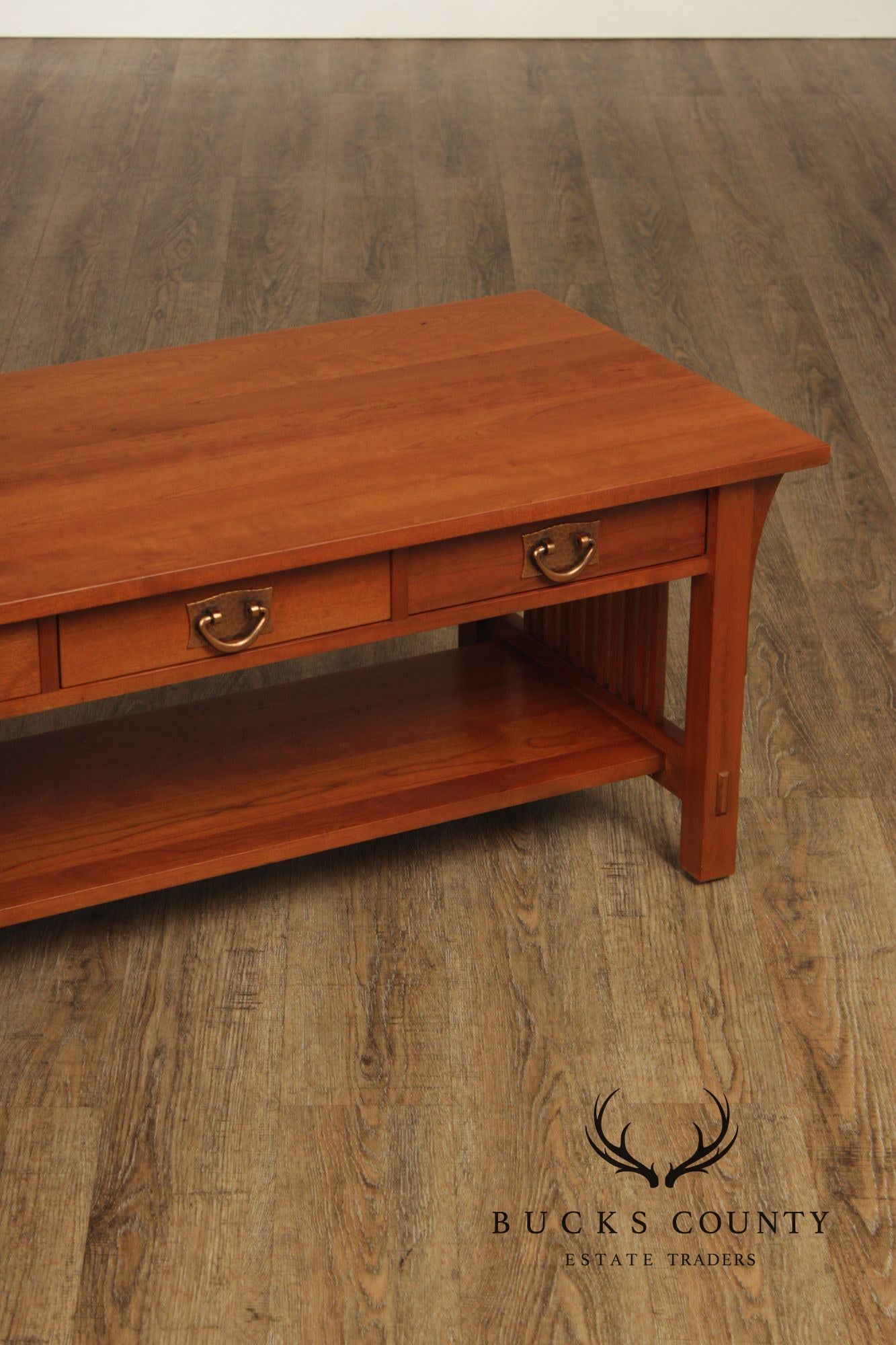 Stickley Mission Collection Cherry Coffee Table With Drawers