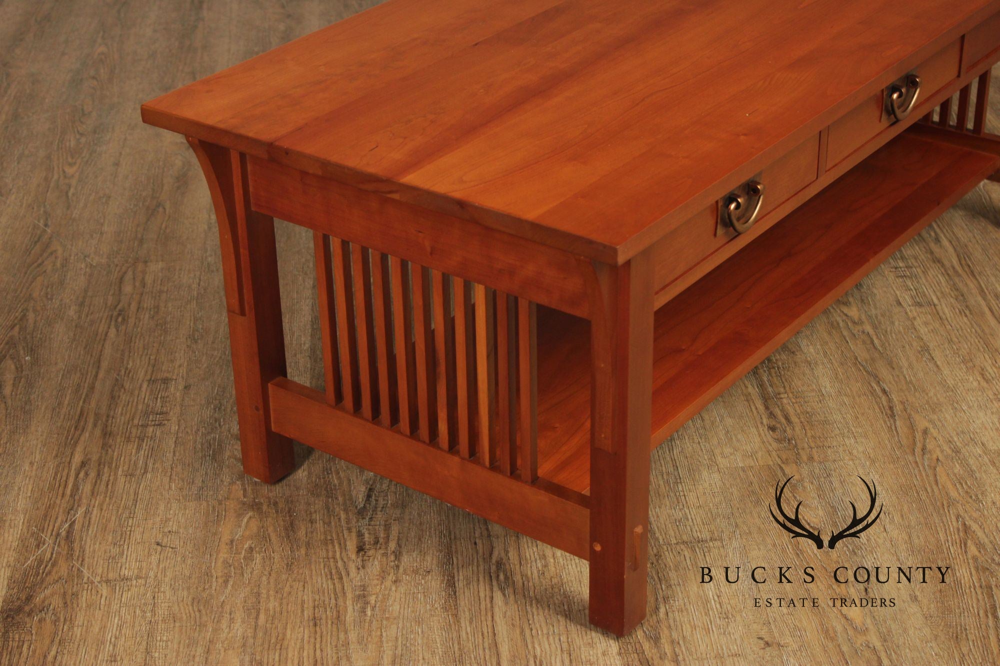 Stickley Mission Collection Cherry Coffee Table With Drawers