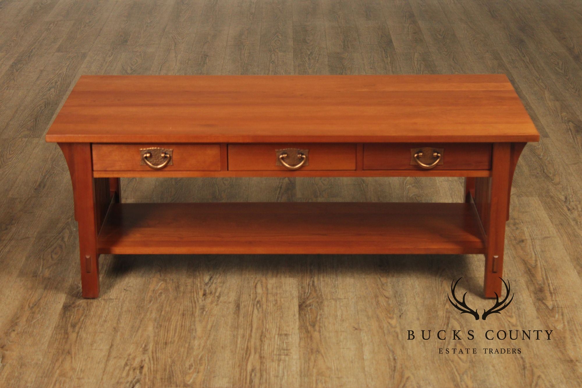 Stickley Mission Collection Cherry Coffee Table With Drawers