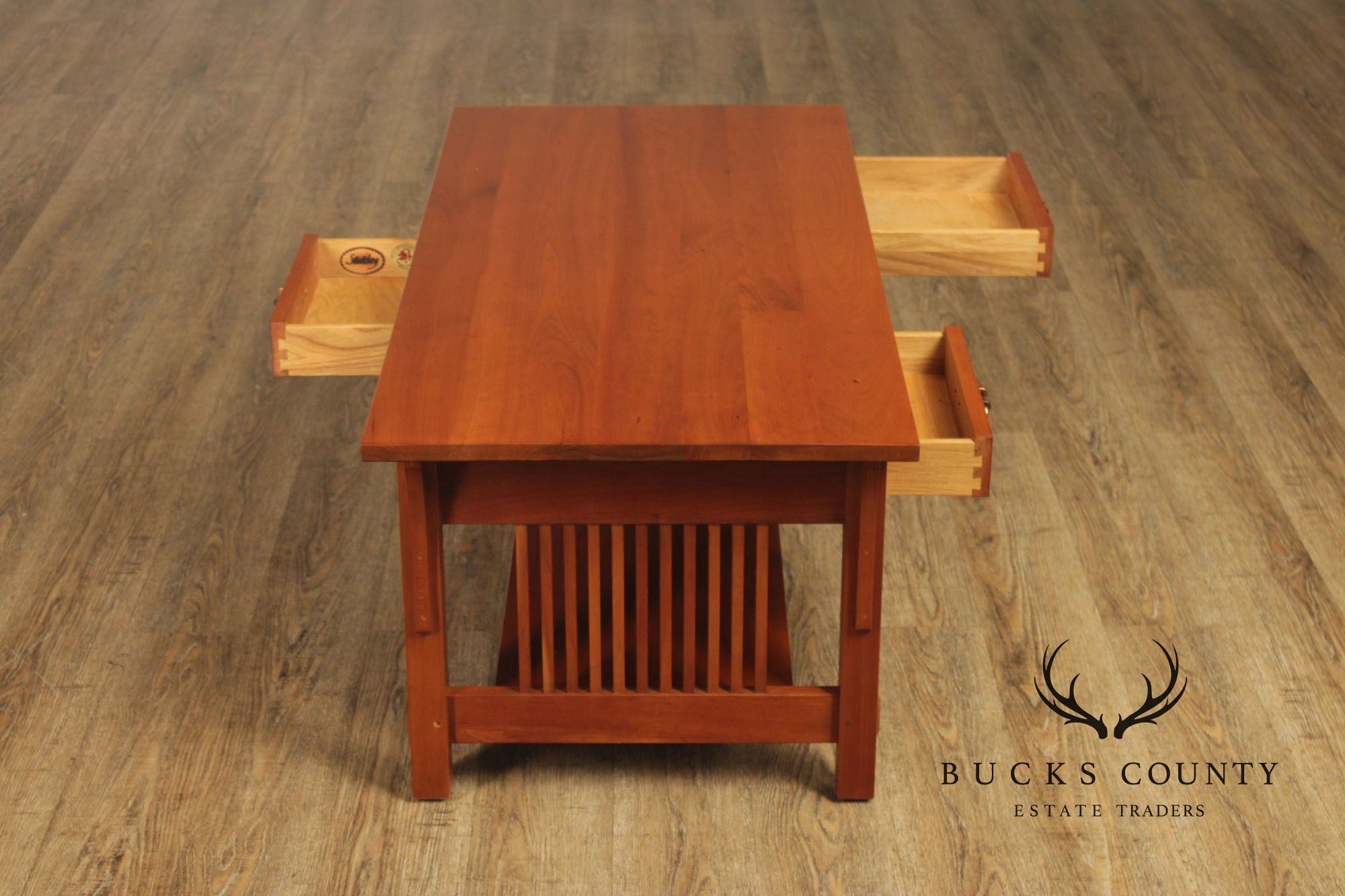 Stickley Mission Collection Cherry Coffee Table With Drawers