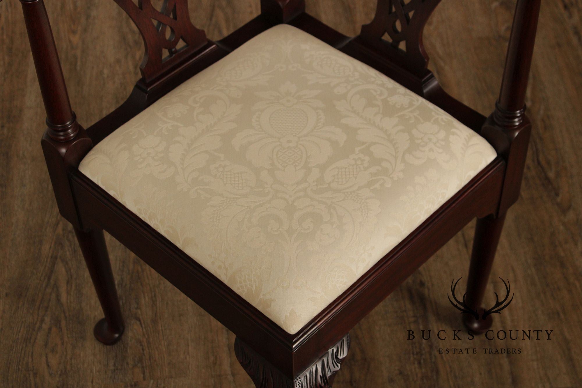 Henkel Harris Mahogany Chippendale Style Corner Chair
