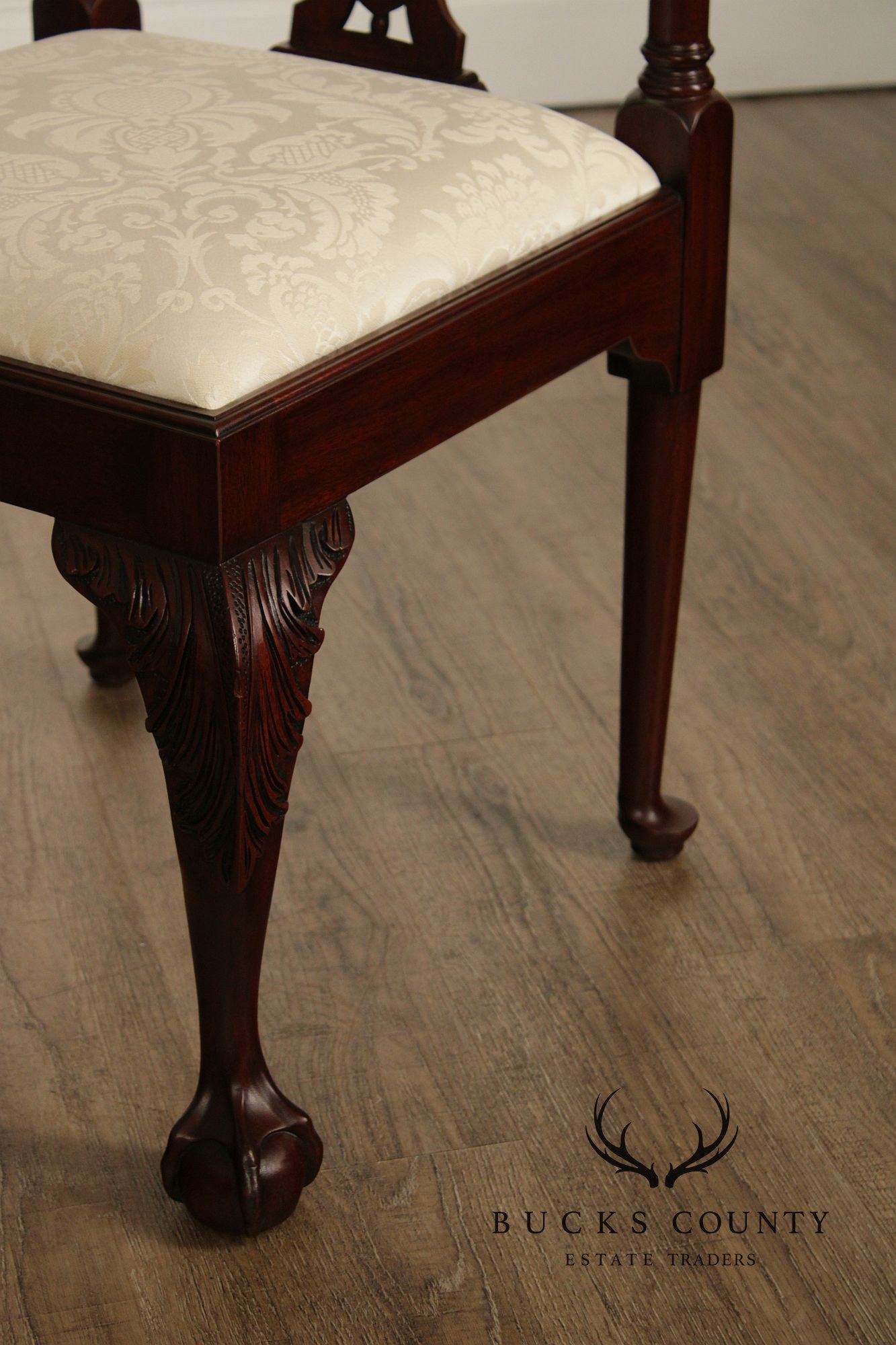 Henkel Harris Mahogany Chippendale Style Corner Chair