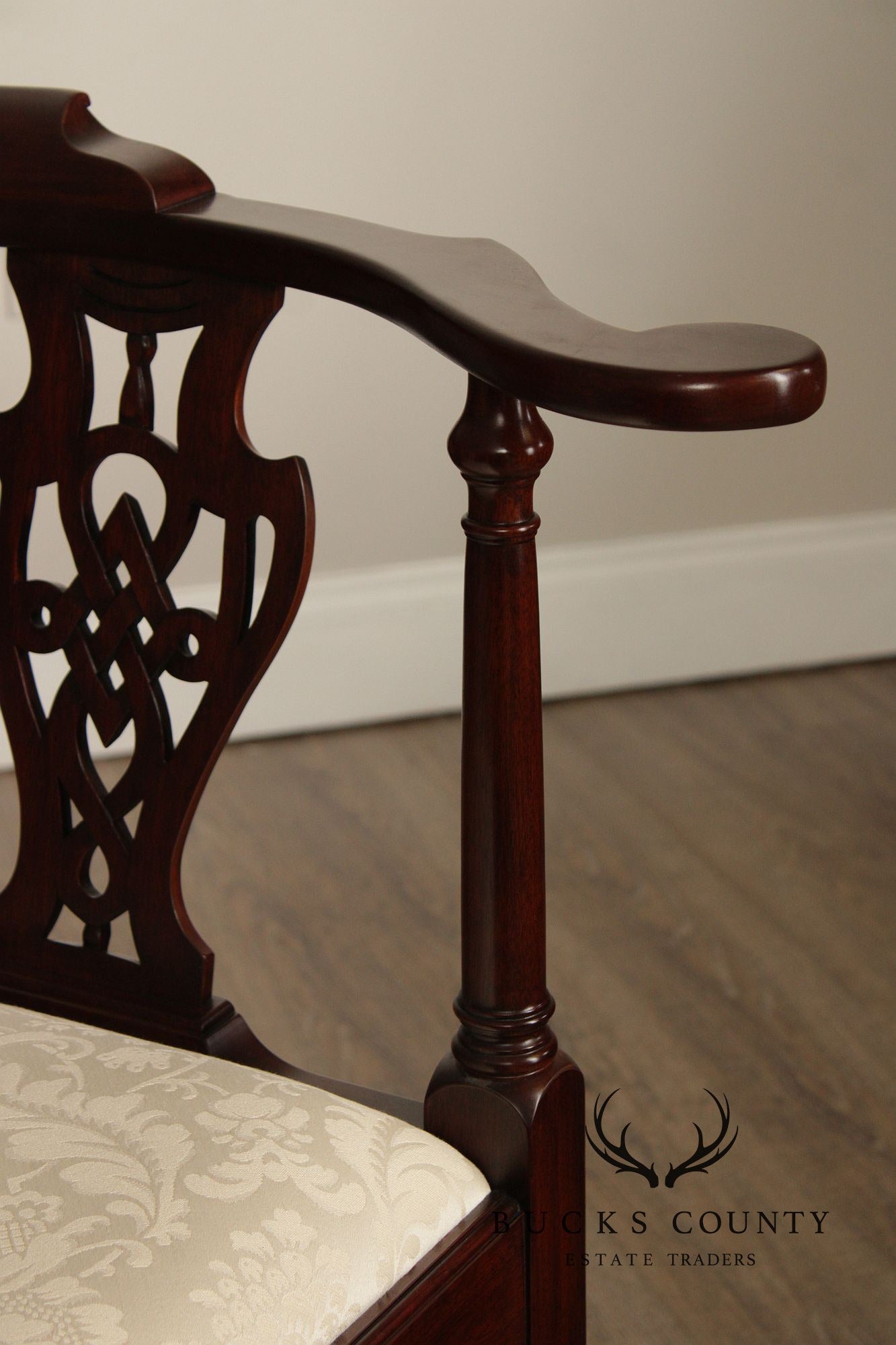 Henkel Harris Mahogany Chippendale Style Corner Chair