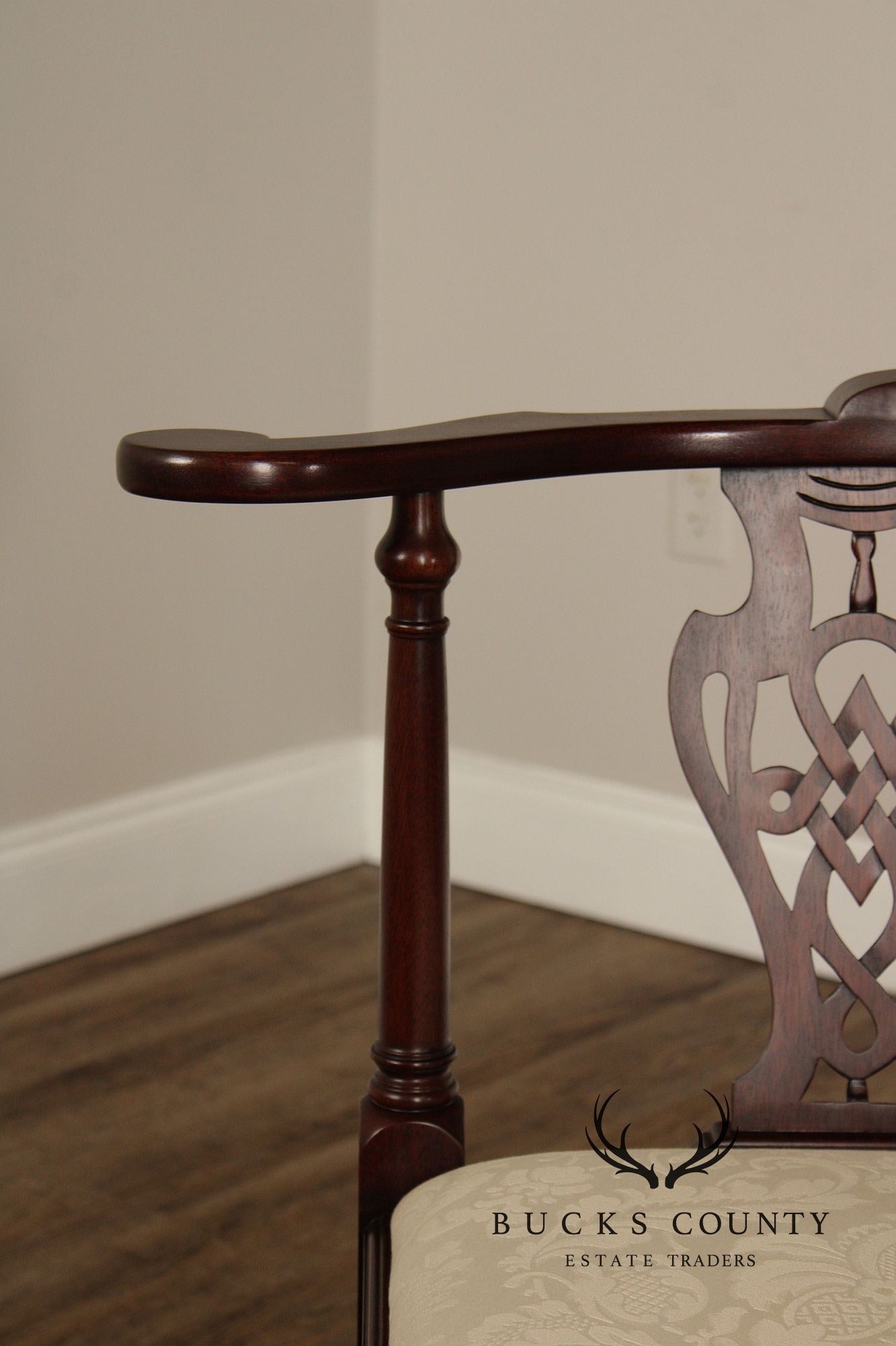 Henkel Harris Mahogany Chippendale Style Corner Chair