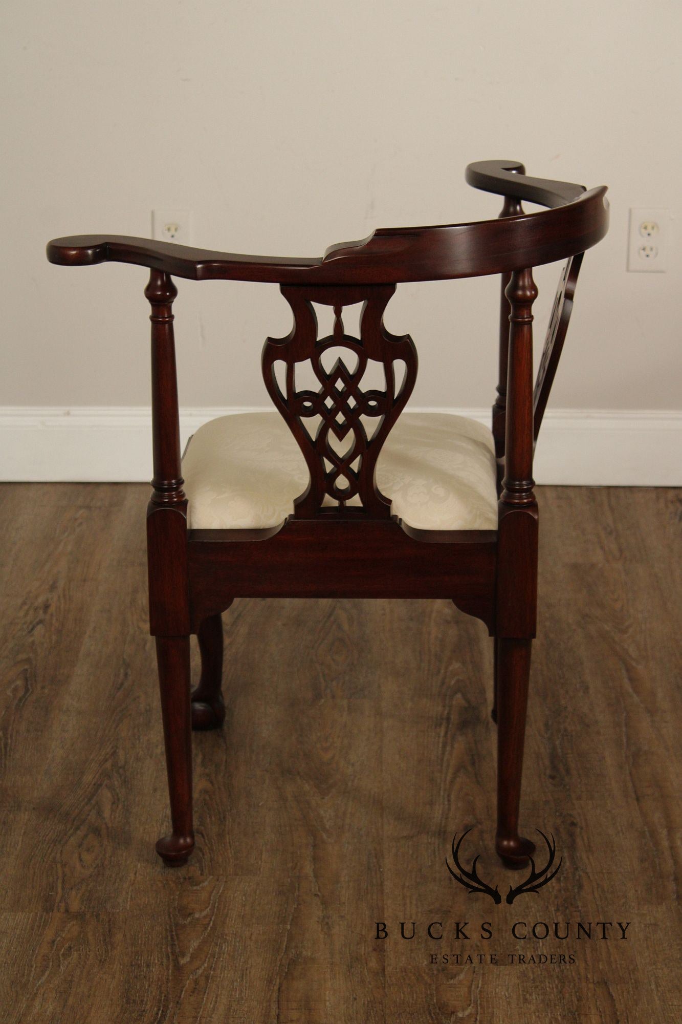 Henkel Harris Mahogany Chippendale Style Corner Chair