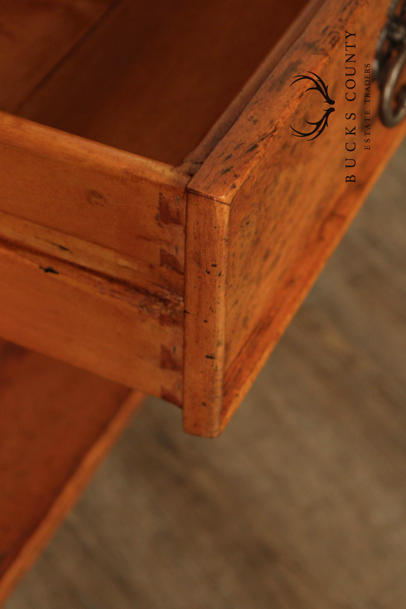Bausman And Company French Country Style Two Drawer Fruitwood Console Table