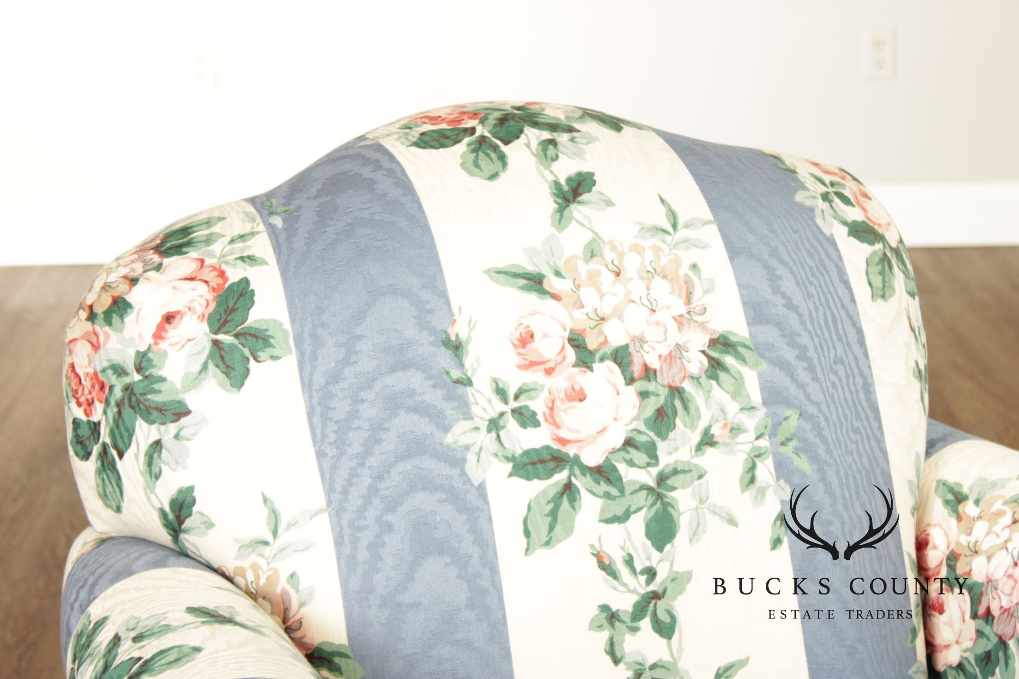 Pair Thomasville Traditional Upholstered Club Chairs