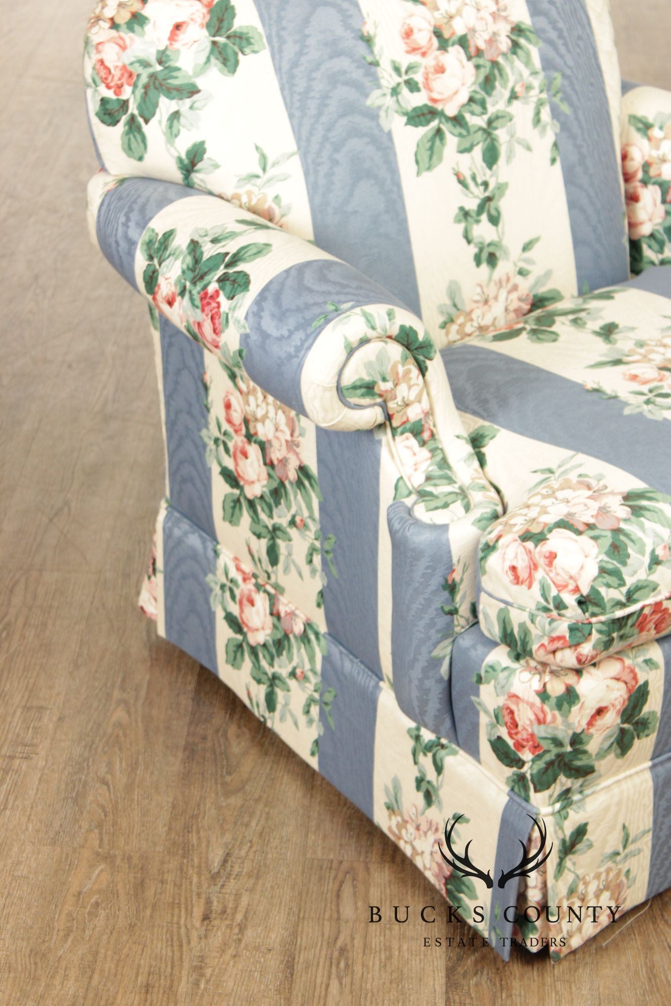 Pair Thomasville Traditional Upholstered Club Chairs