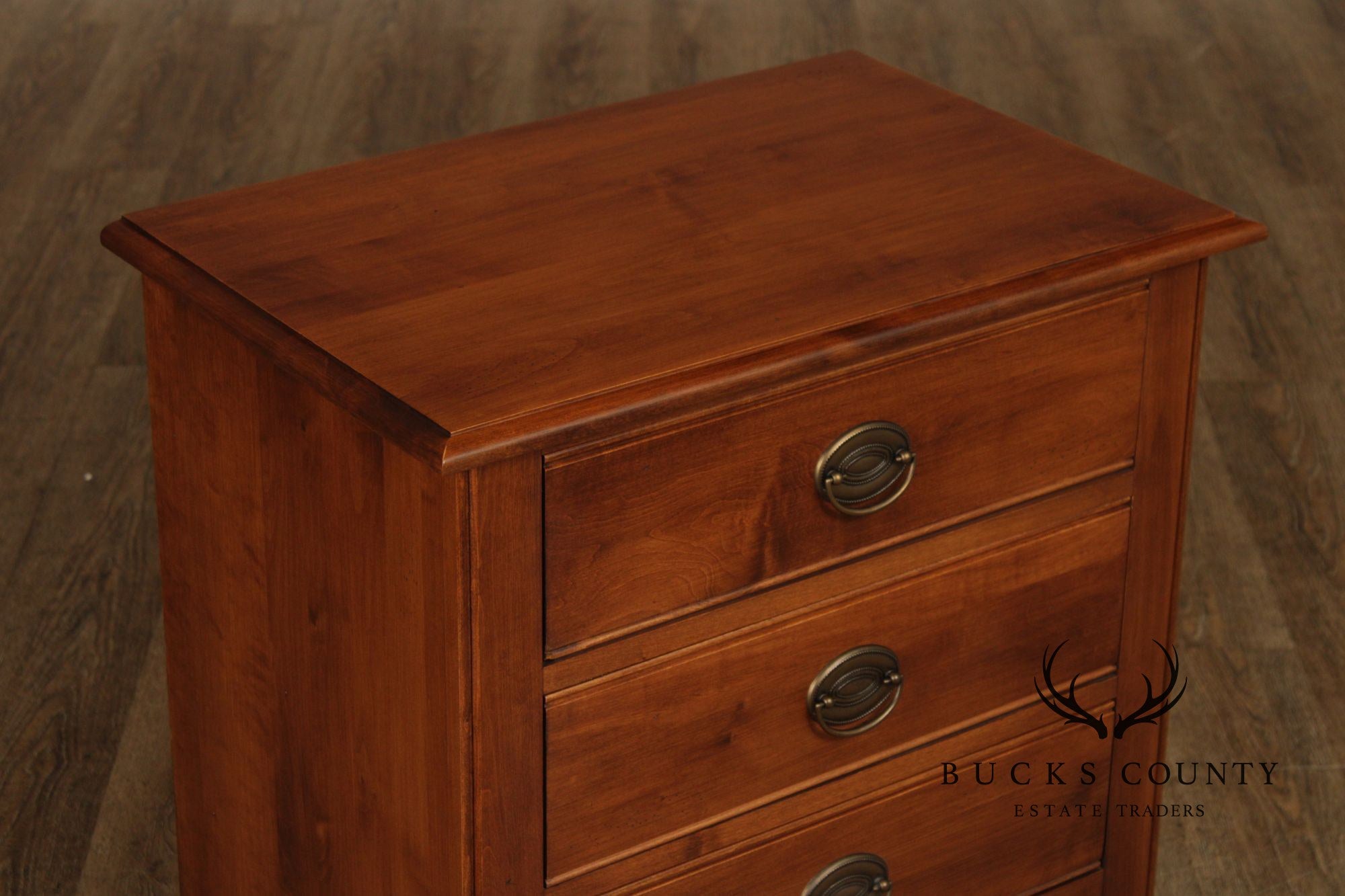 Crawford Furniture Pair Of Maple Three Drawer Nightstands