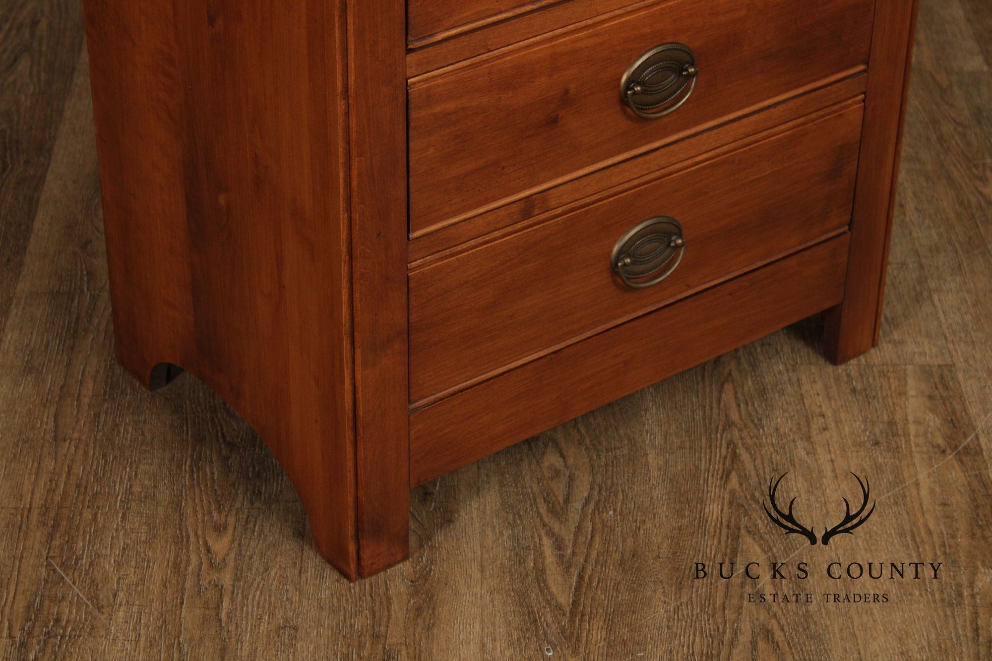Crawford Furniture Pair Of Maple Three Drawer Nightstands