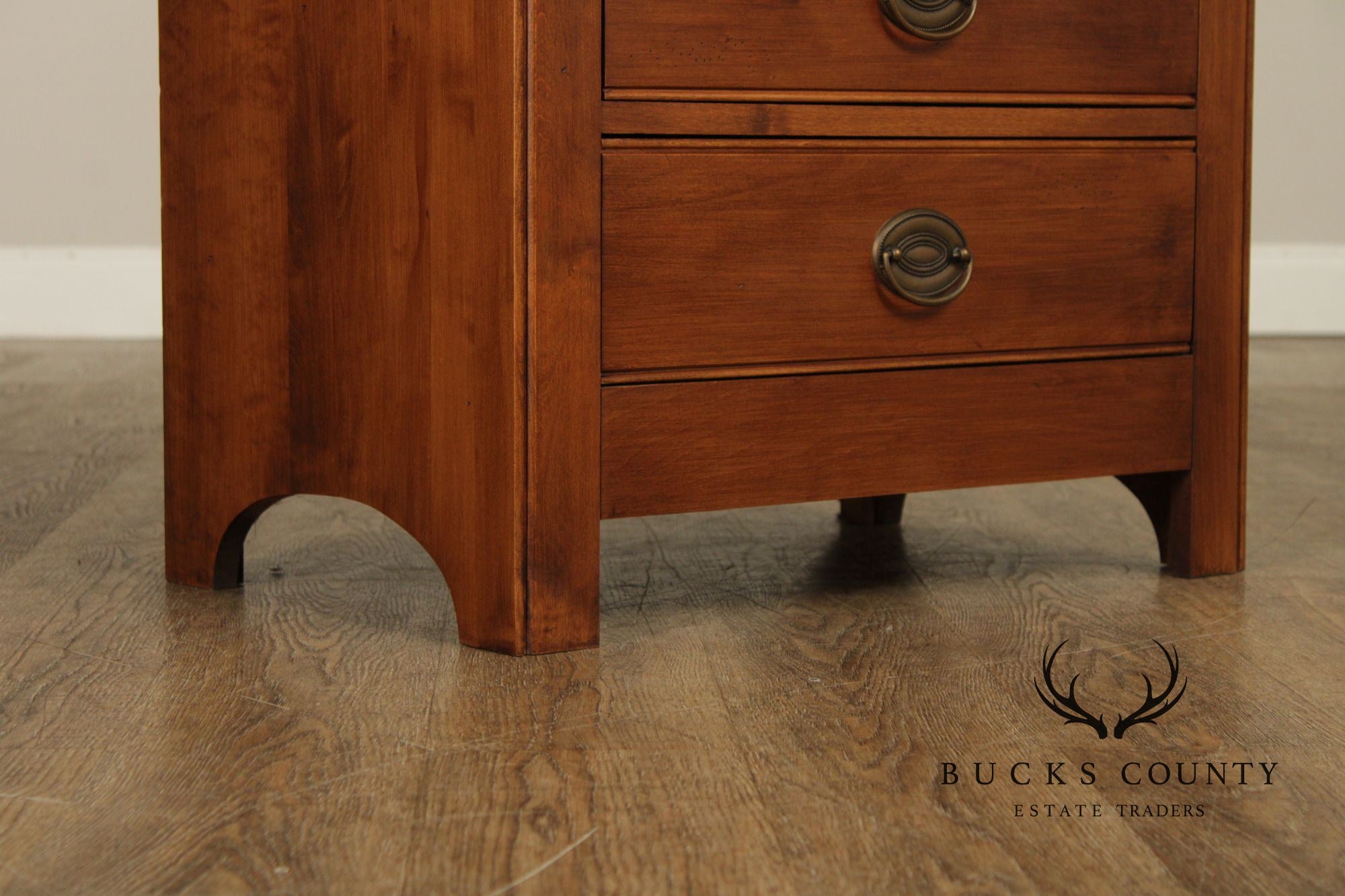 Crawford Furniture Pair Of Maple Three Drawer Nightstands